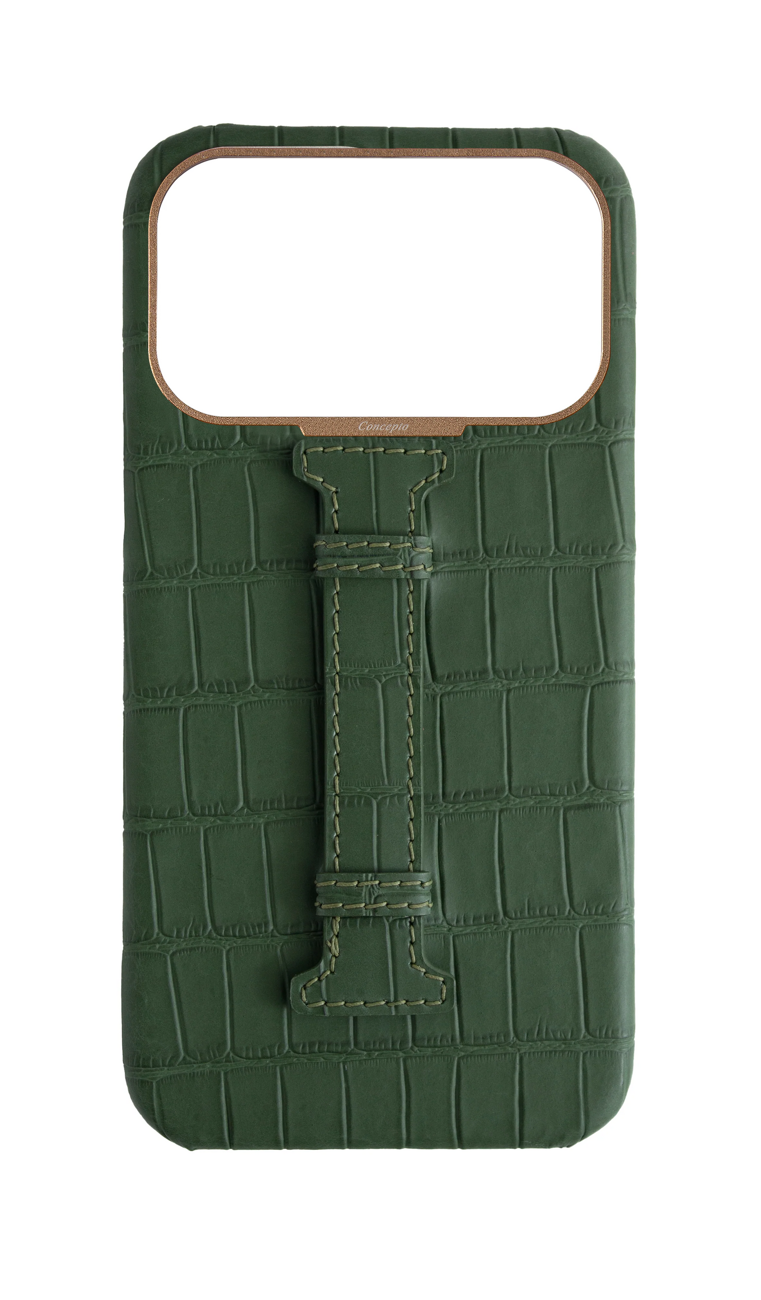 Matte Midnight Green Embossed Crocodile Case