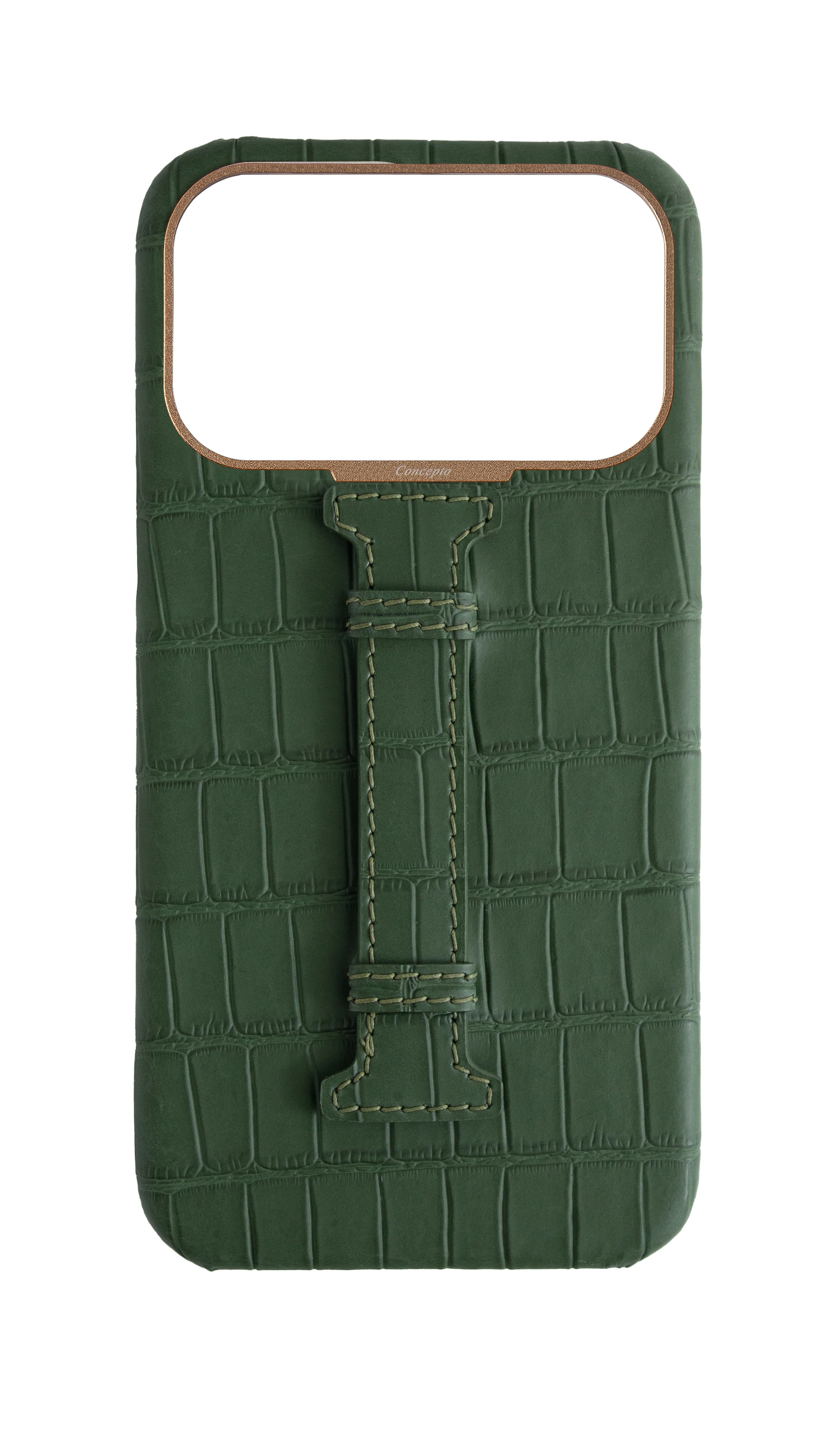 Matte Midnight Green Embossed Crocodile Case