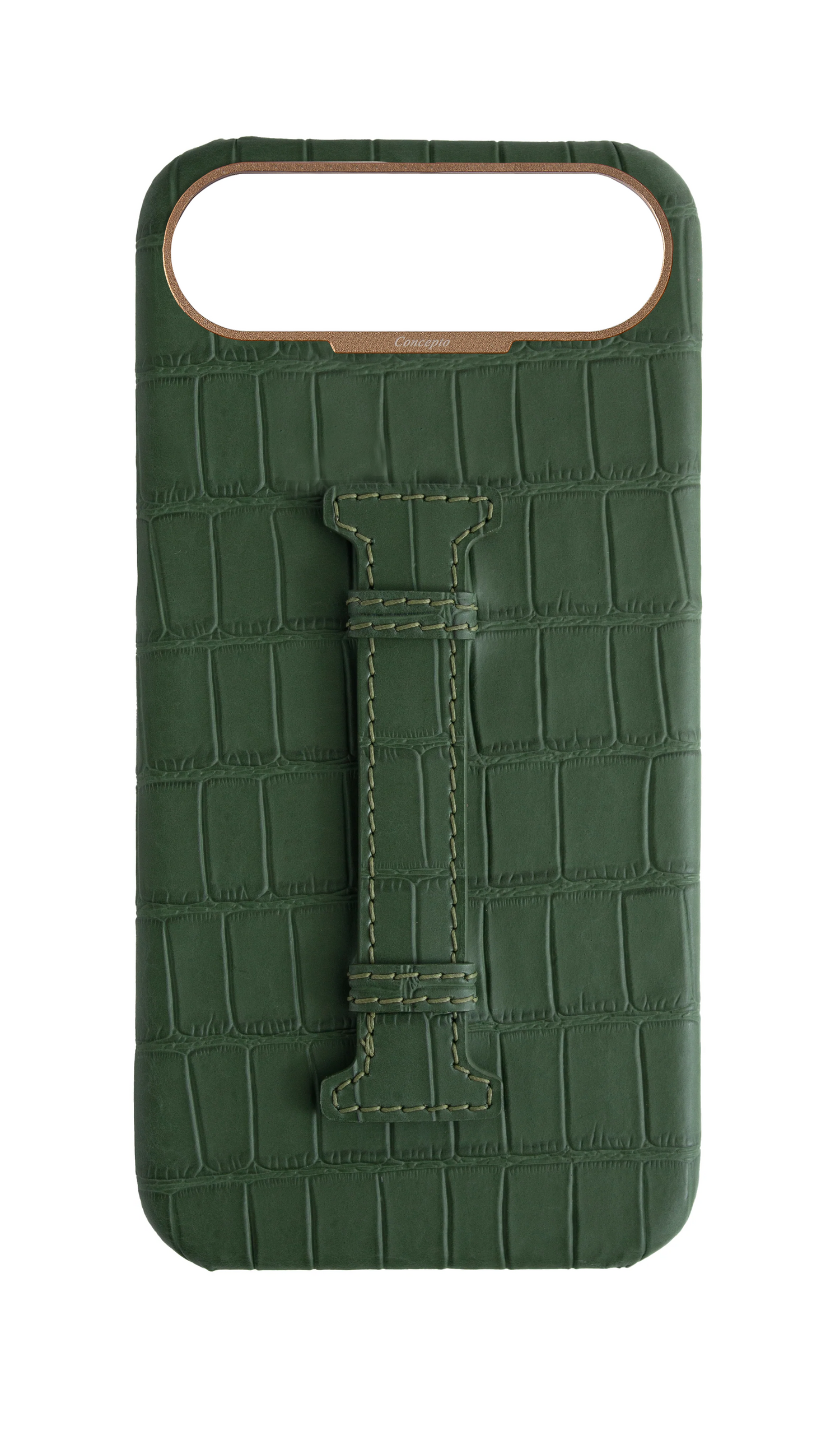 Matte Midnight Green Embossed Crocodile Case