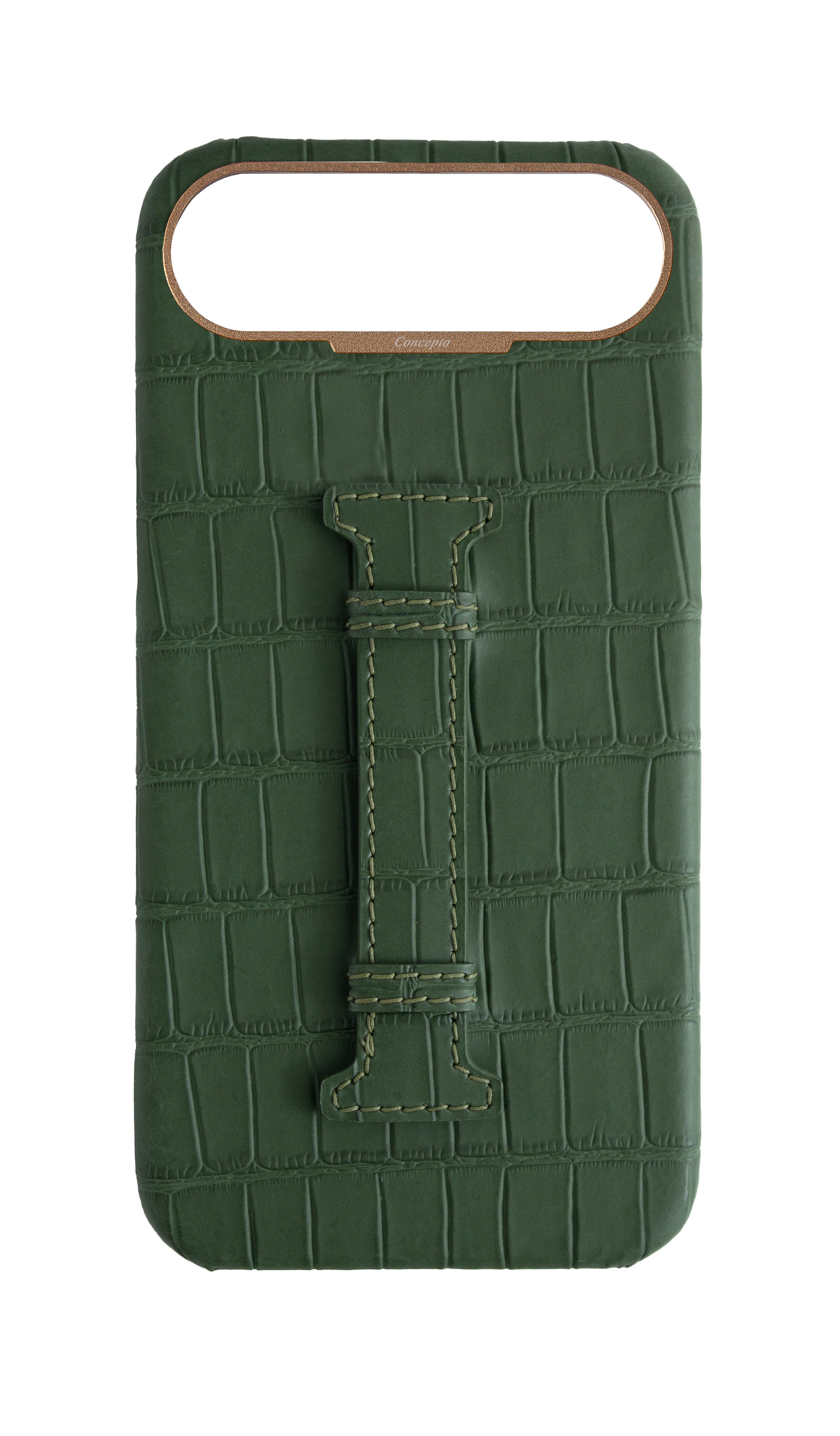 Matte Midnight Green Embossed Crocodile Case