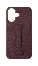 Maroon Exotic Ostrich Middle Strap Case