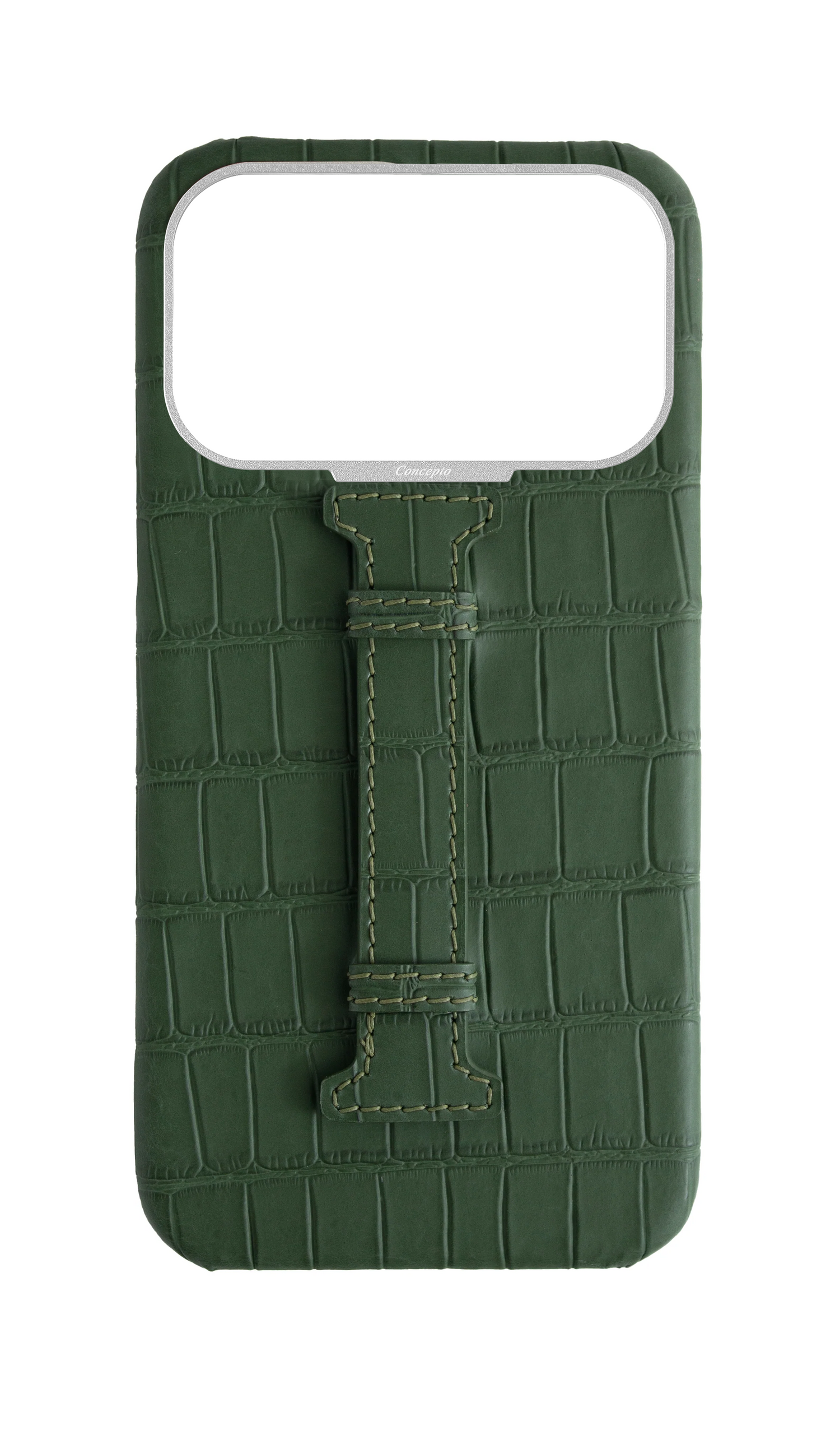 Matte Midnight Green Embossed Crocodile Case