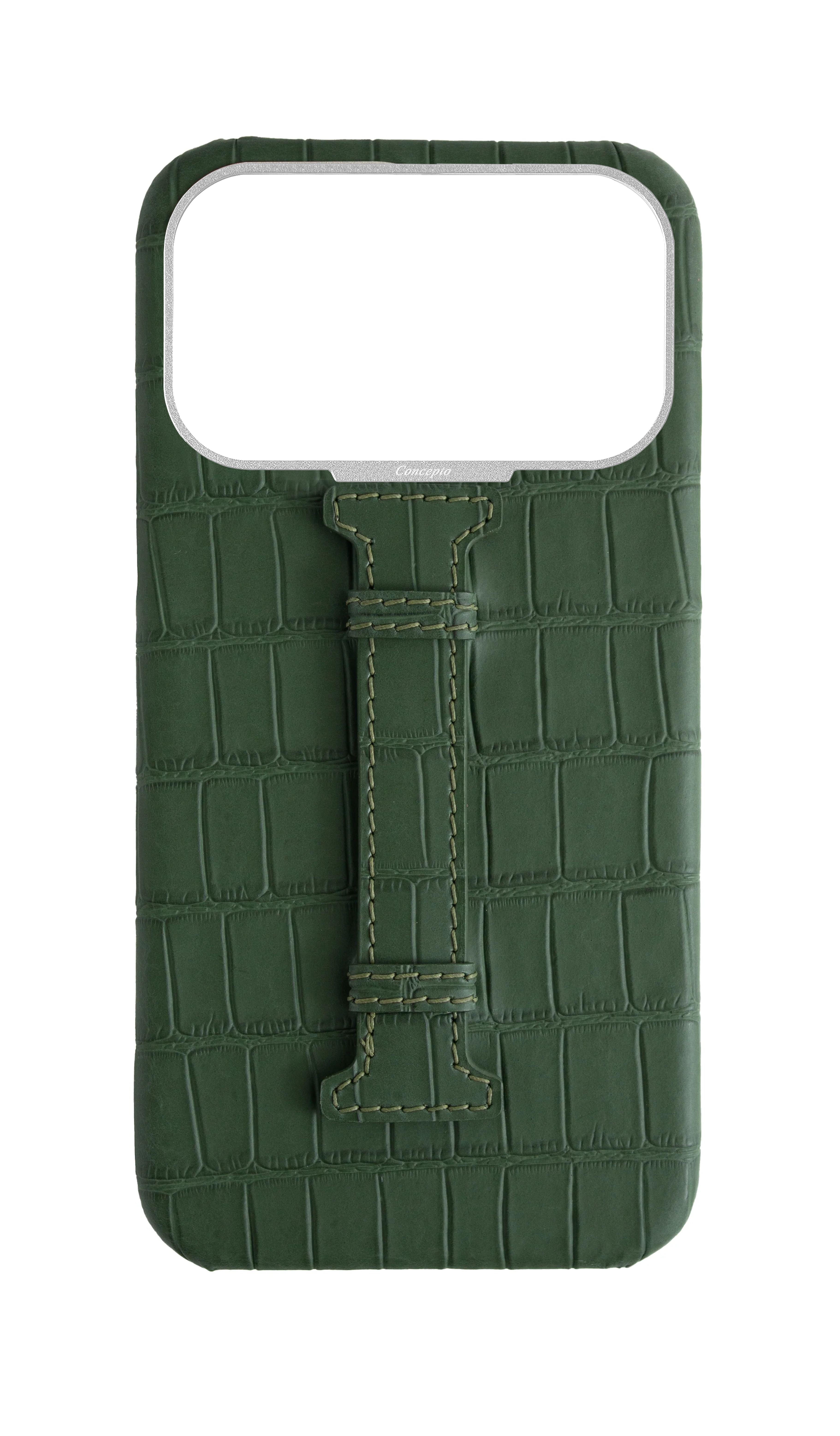 Matte Midnight Green Embossed Crocodile Case