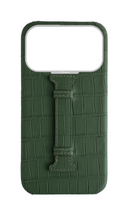 Matte Midnight Green Embossed Crocodile Case