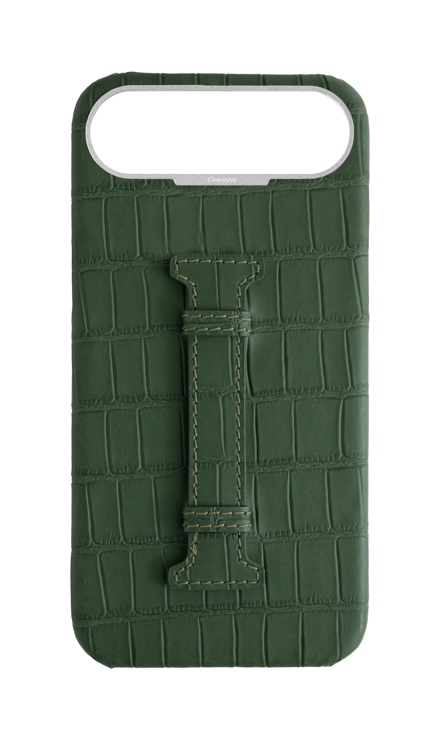 Matte Midnight Green Embossed Crocodile Case