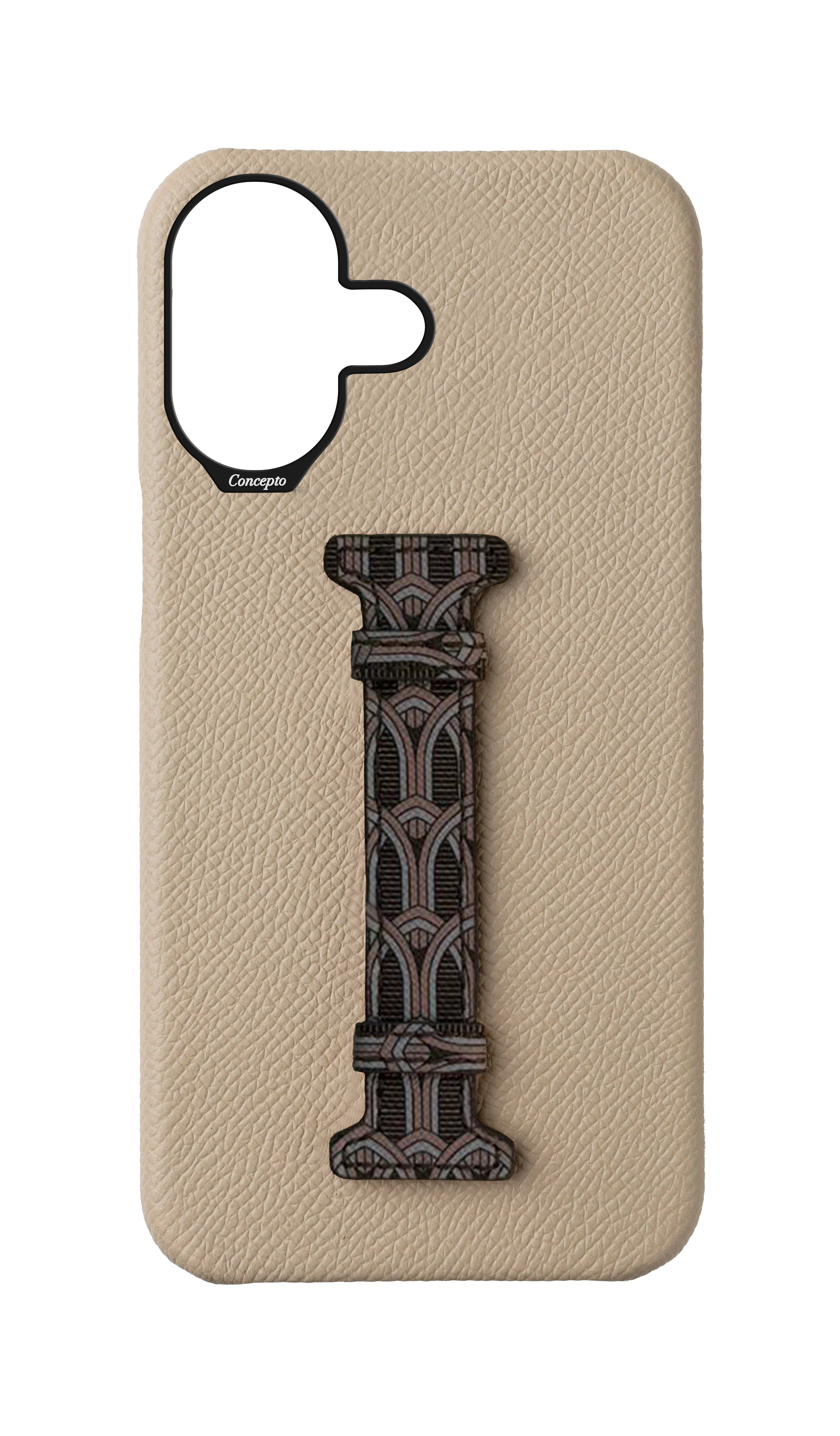 Cream Monogram Middle Strap Case