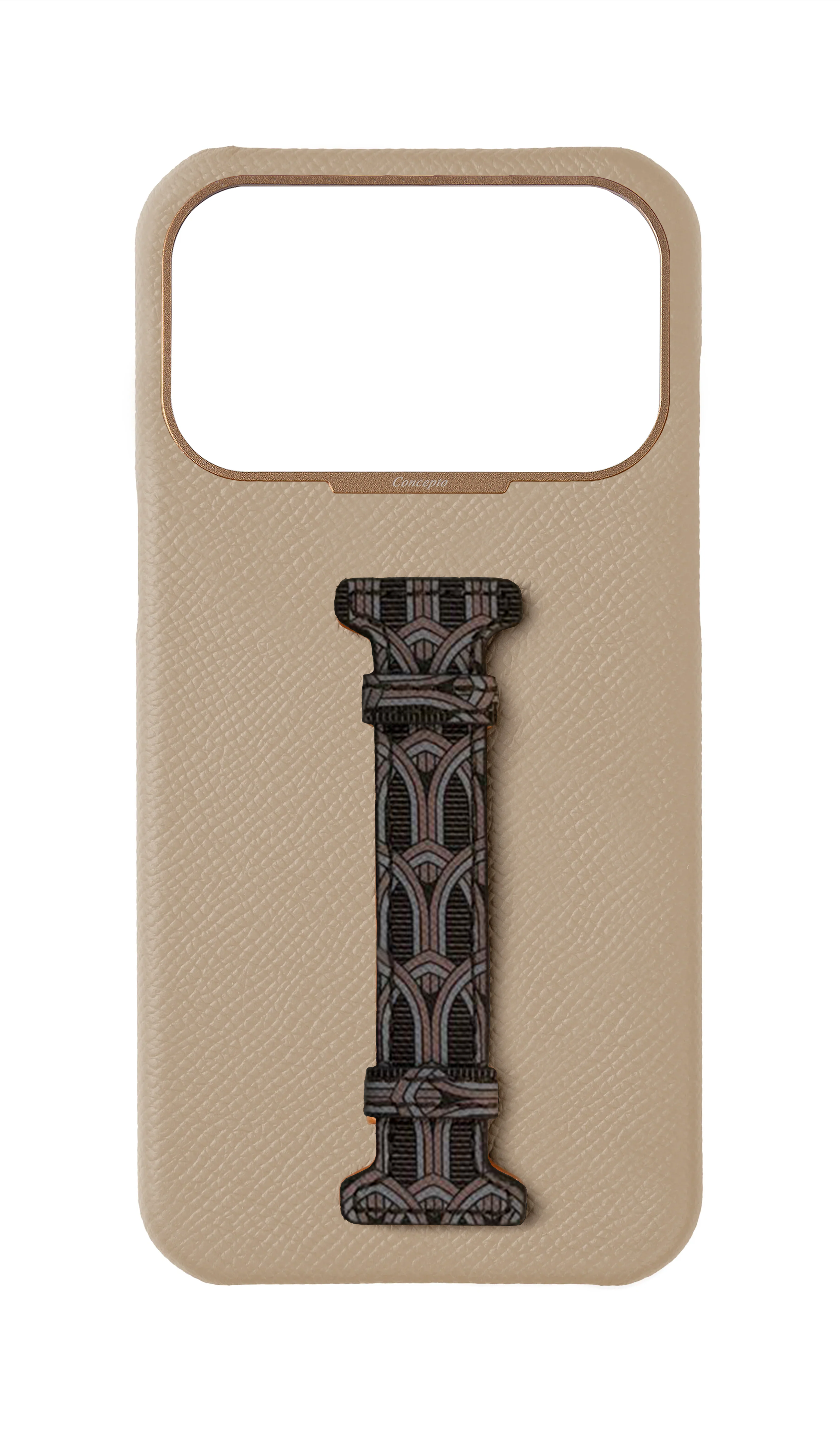 Cream Monogram Middle Strap Case