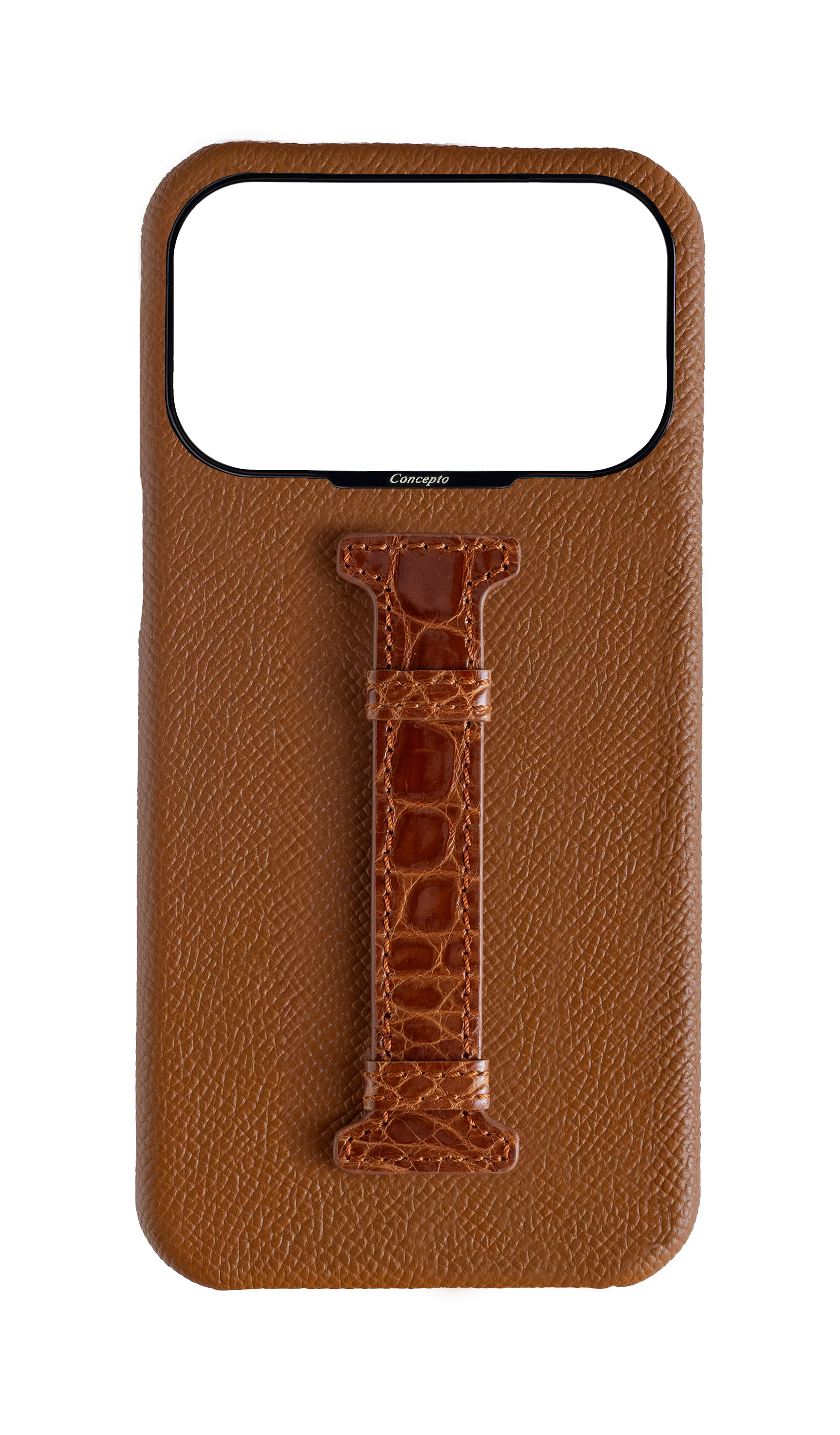 Tan Exotic Crocodile Middle Strap Case
