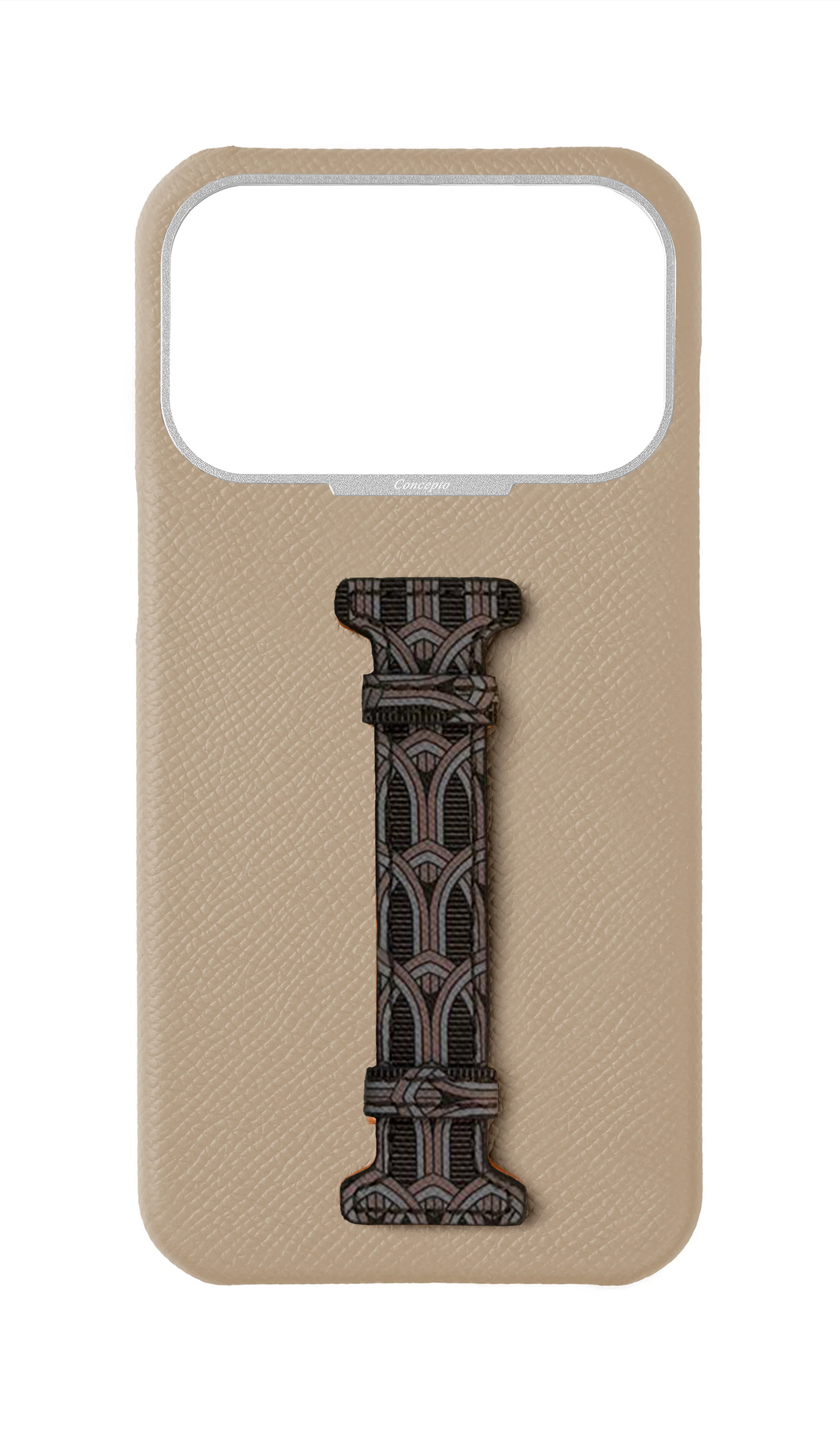 Cream Monogram Middle Strap Case