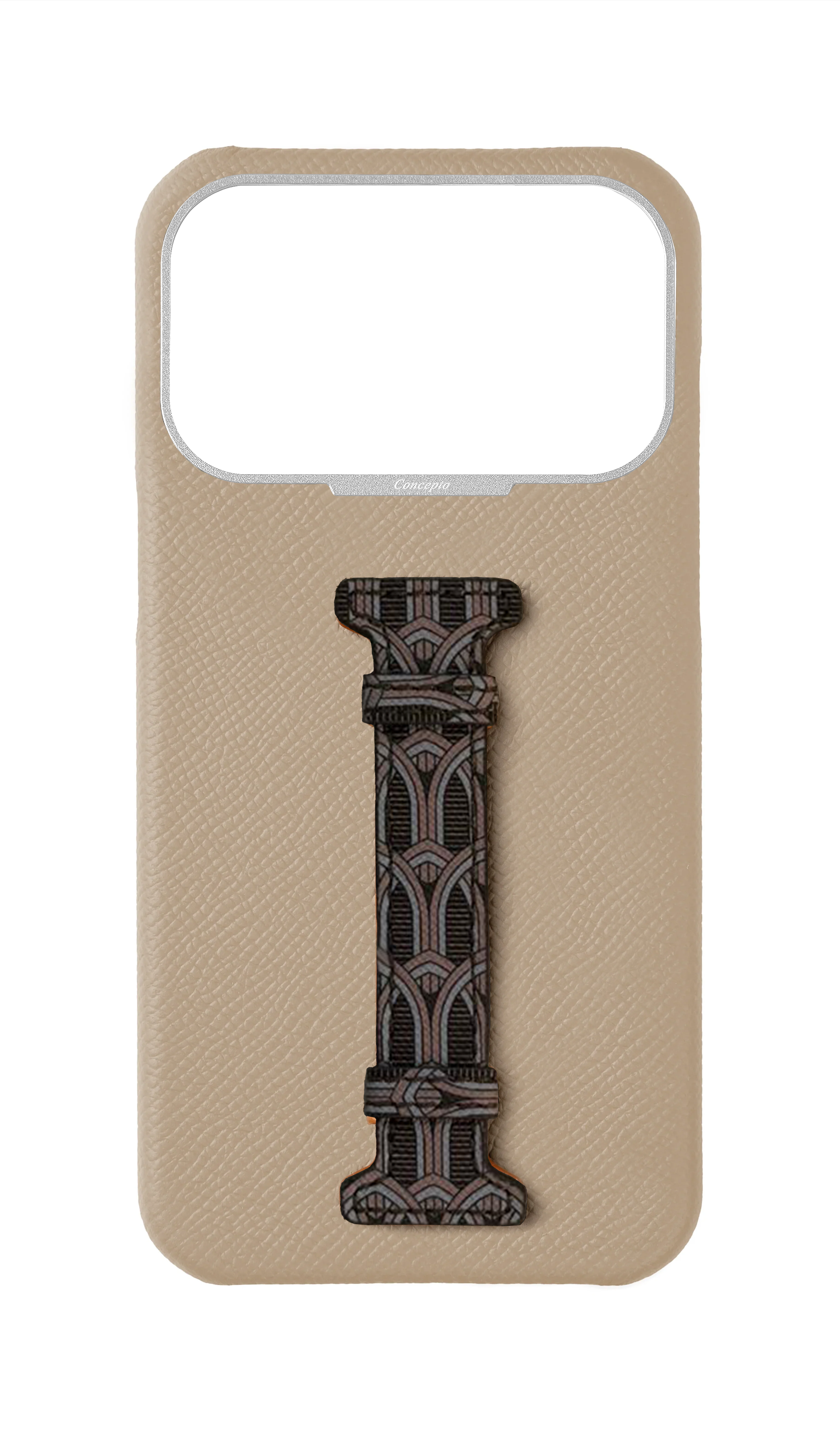 Cream Monogram Middle Strap Case