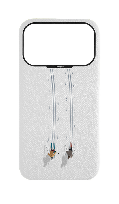 White Strapless Case - Skiing