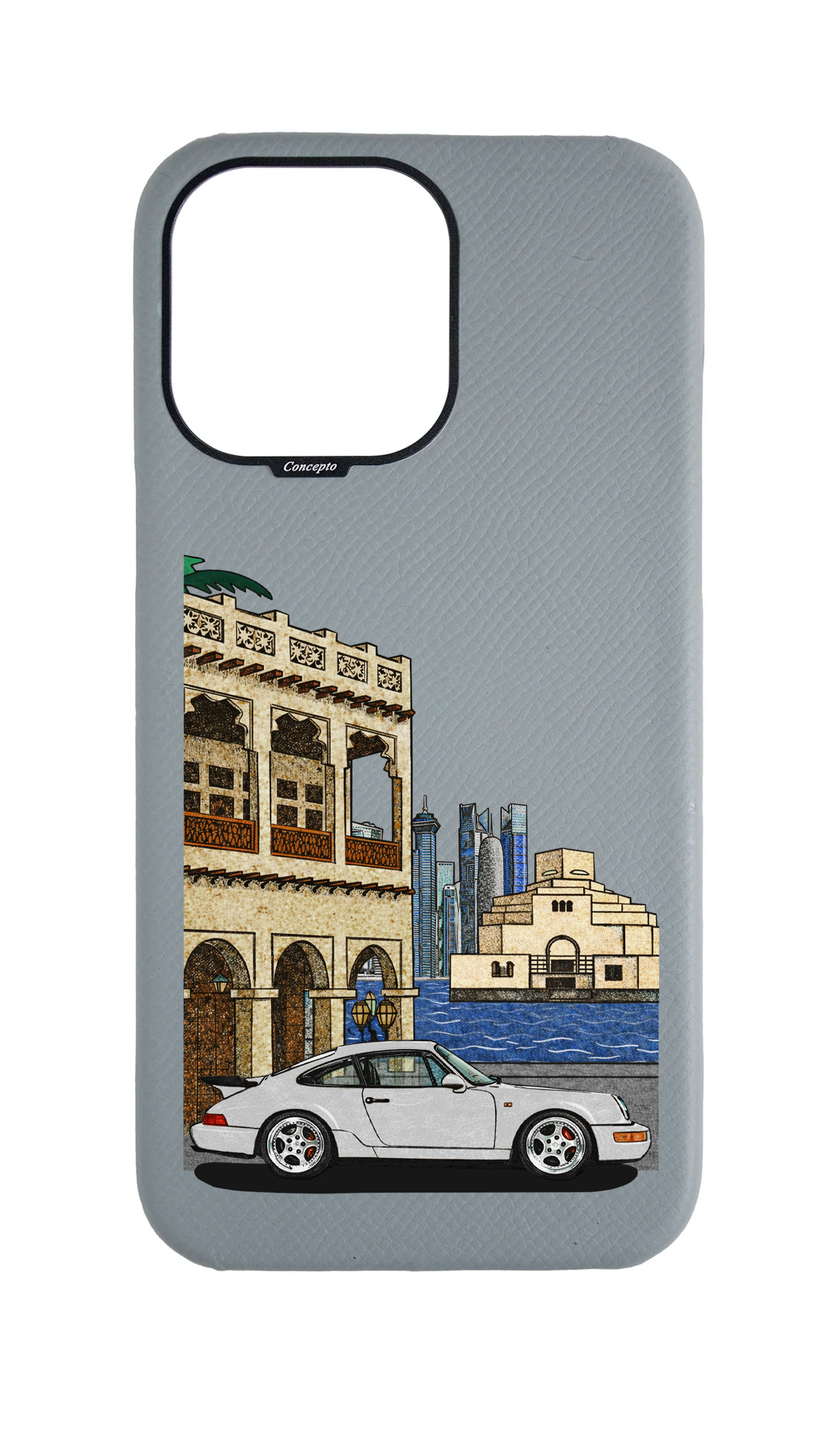 Light Blue Grey Strapless Case - Qatar Retro