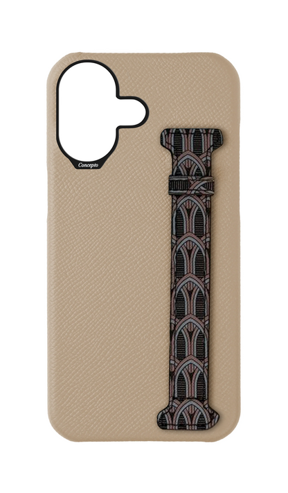 Cream Monogram Side Strap Case