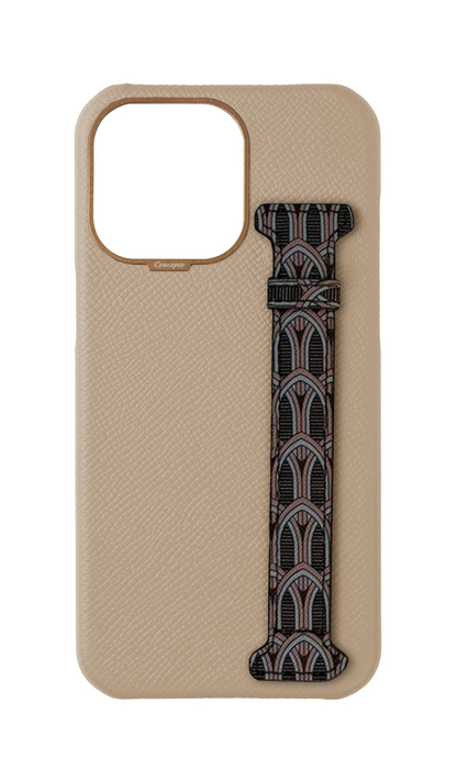 Cream Monogram Side Strap Case