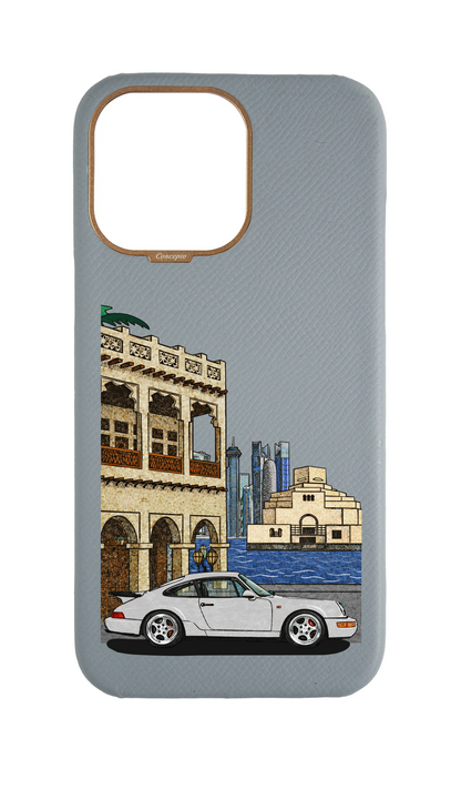 Light Blue Grey Strapless Case - Qatar Retro