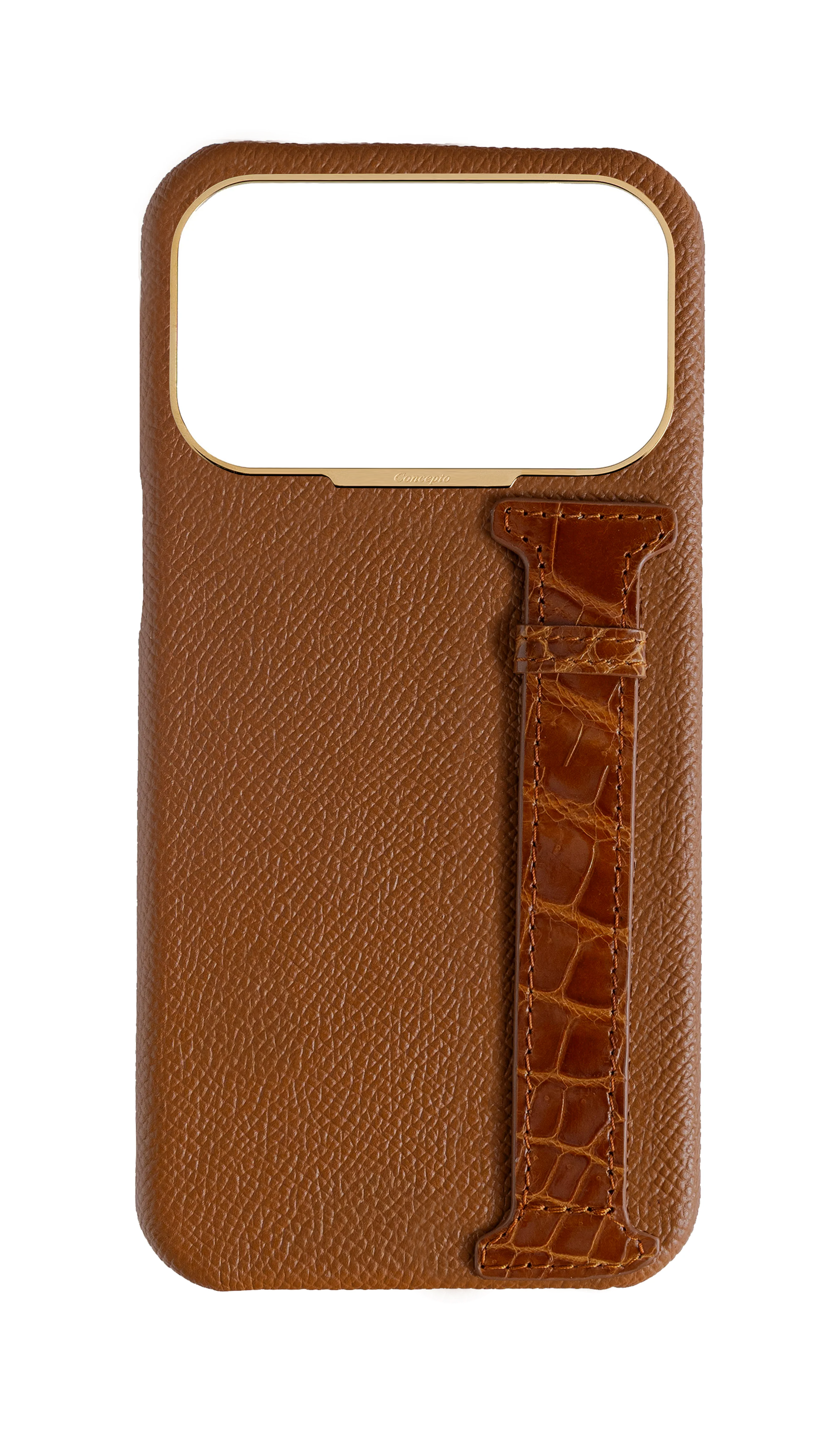 Tan Exotic Crocodile Side Strap Case