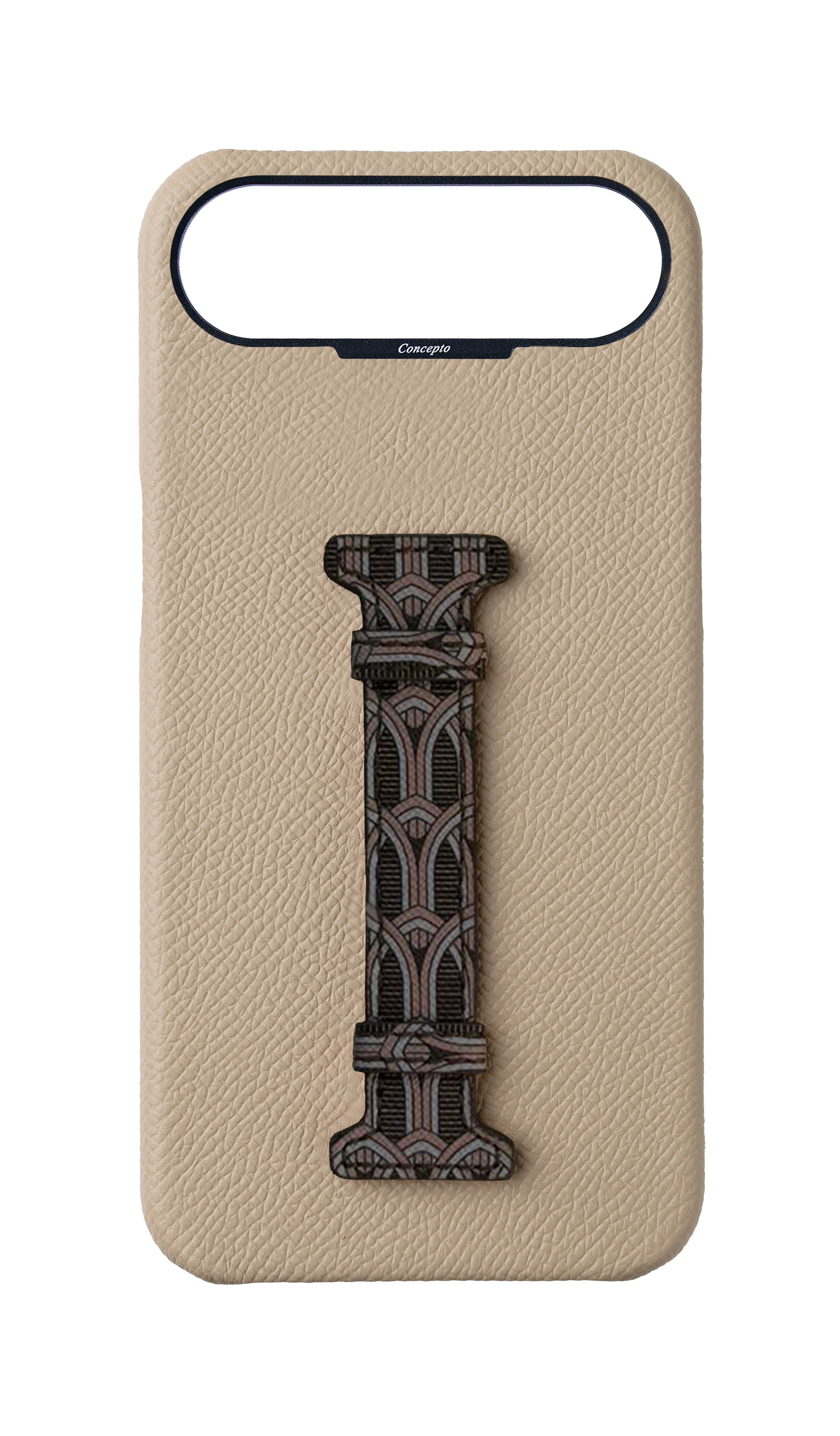 Cream Monogram Middle Strap Case