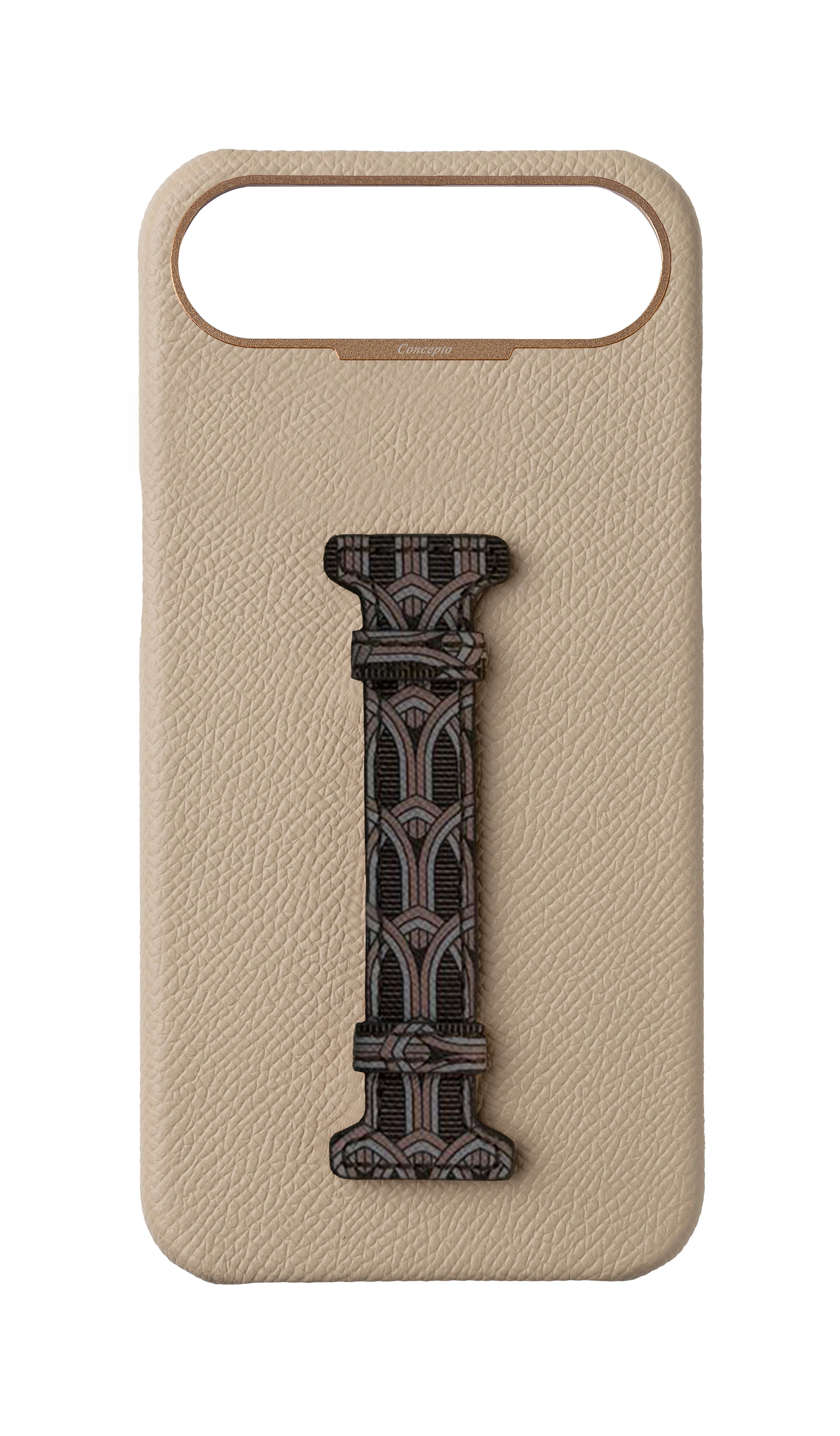 Cream Monogram Middle Strap Case
