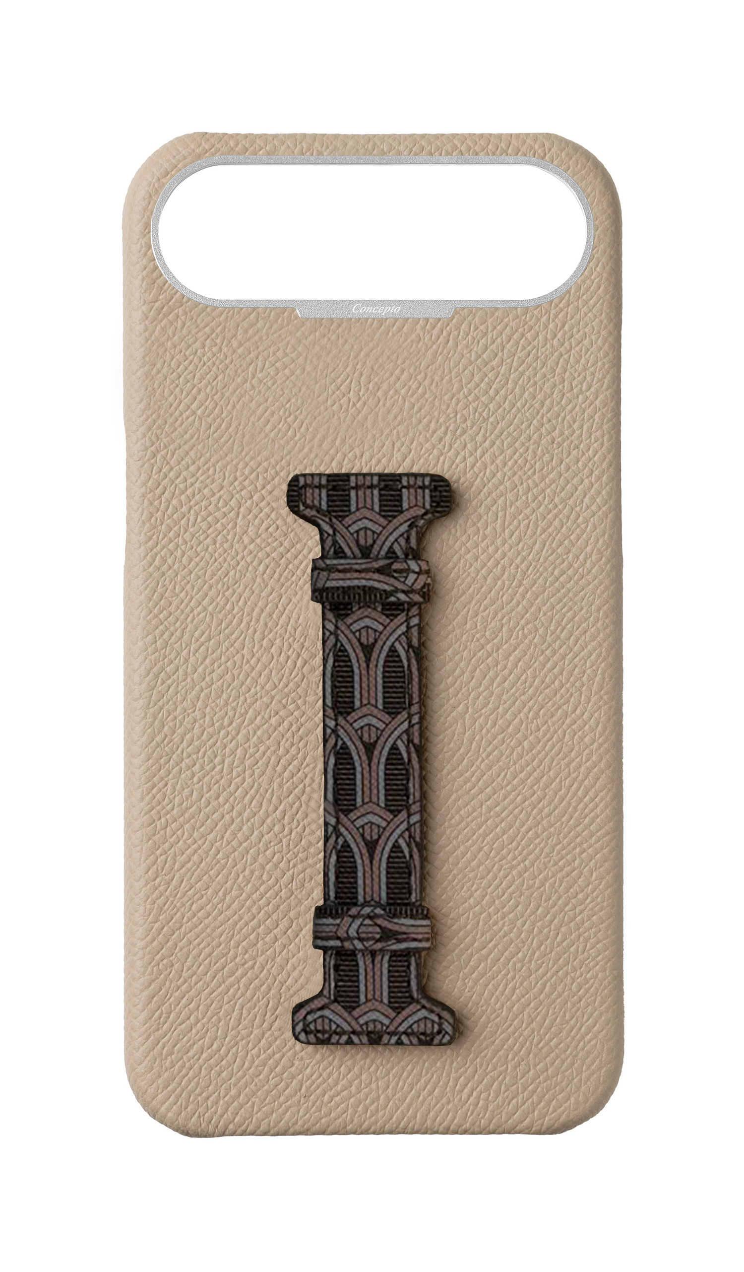 Cream Monogram Middle Strap Case