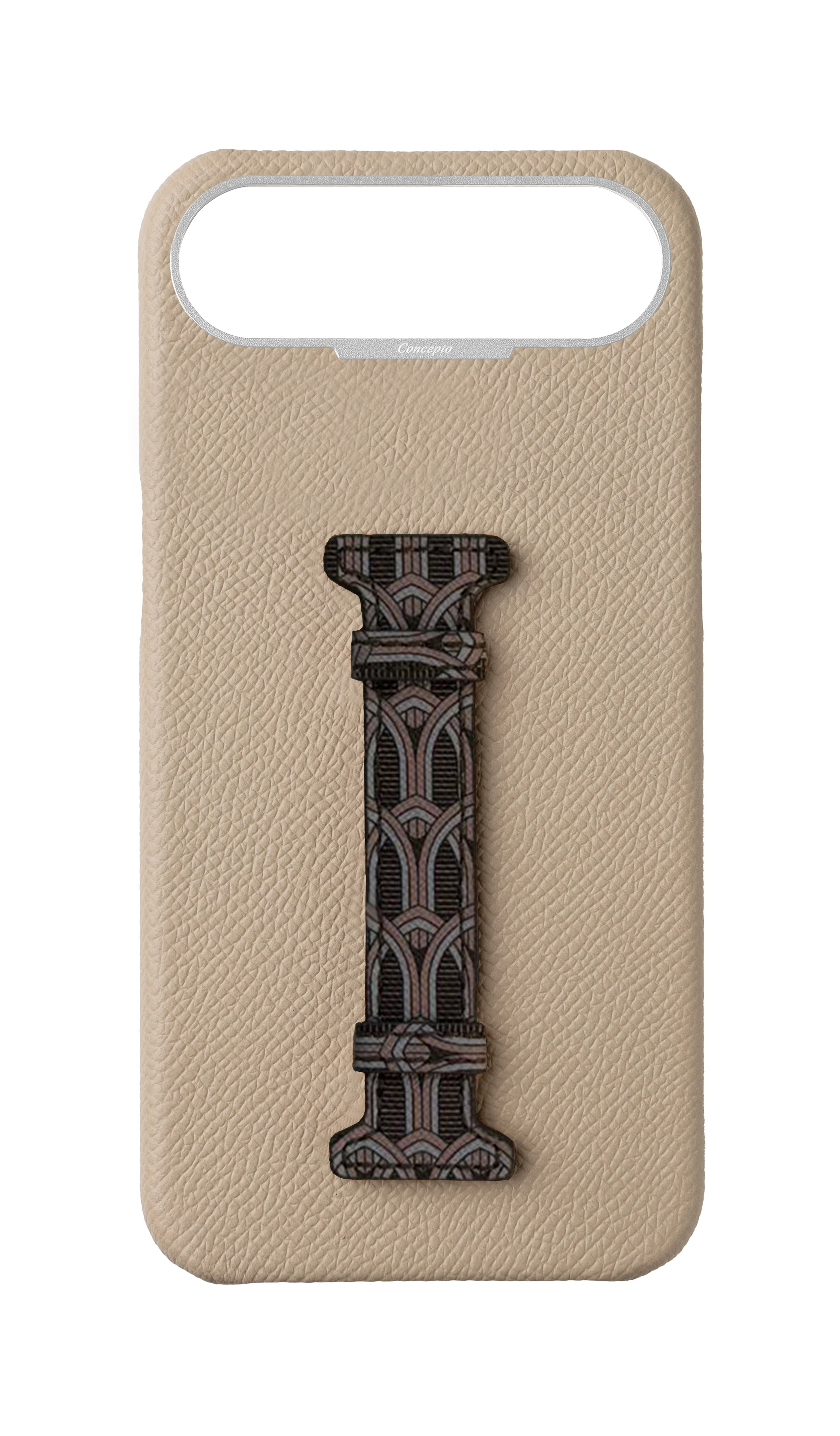 Cream Monogram Middle Strap Case