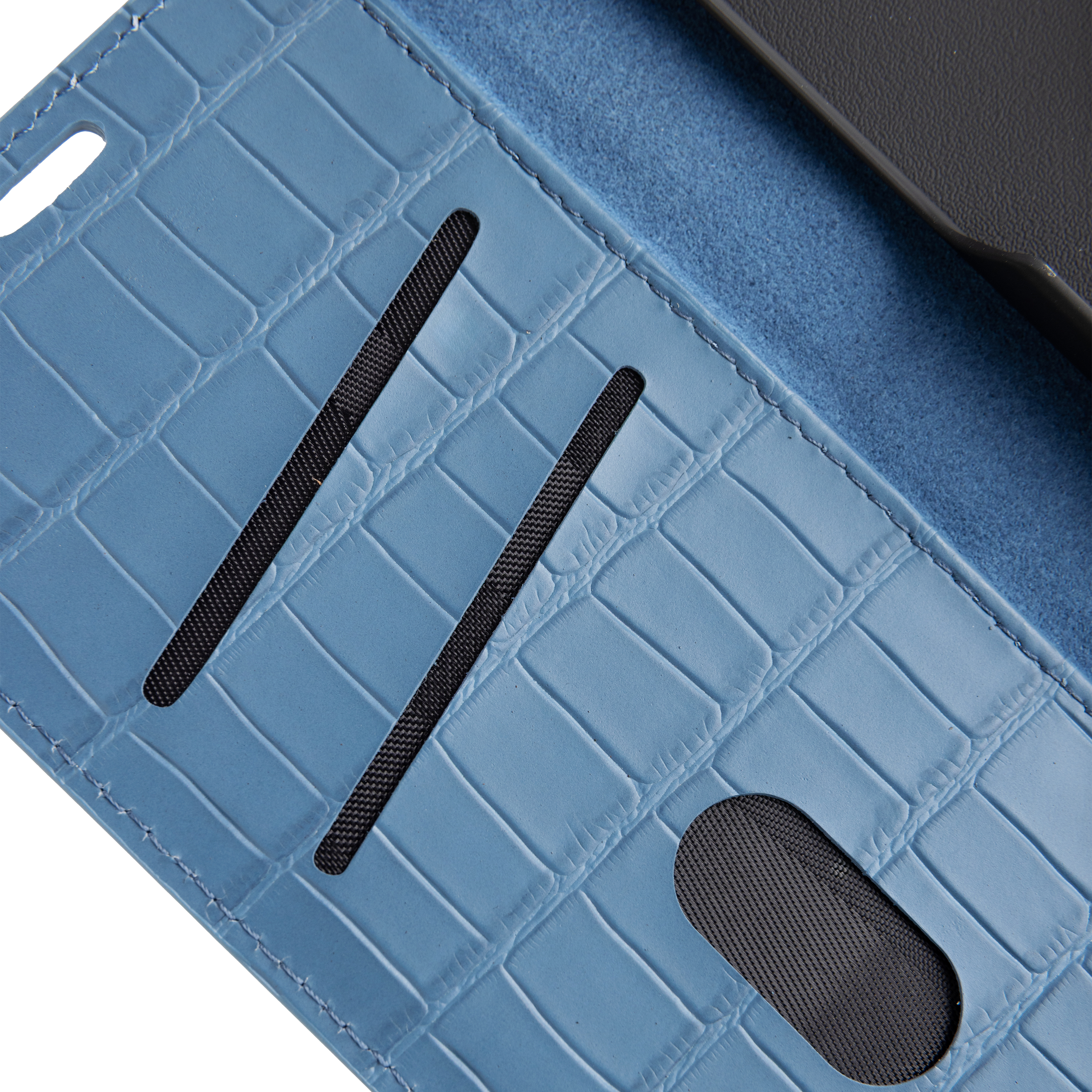 Matte Navy Embossed Flip Crocodile Case