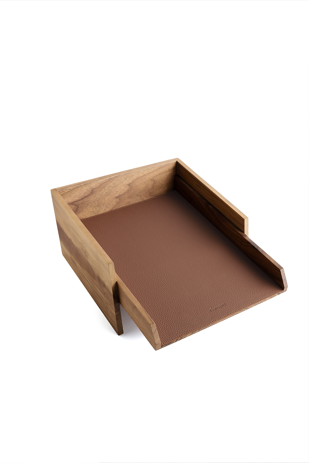 Walnut Wood x Brown A4 Paper Tray