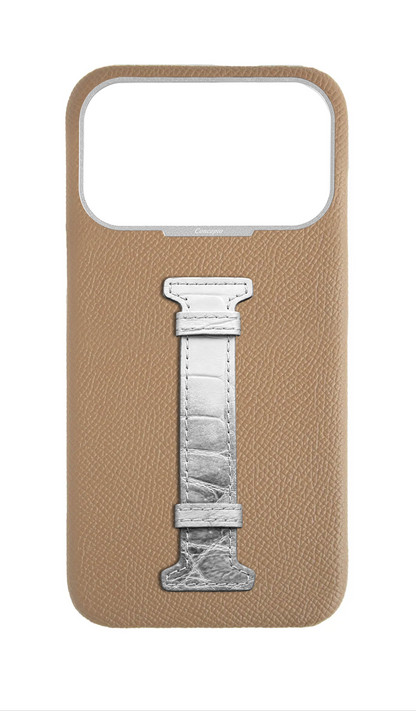 Beige Himalayan Exotic Crocodile Middle Strap Case