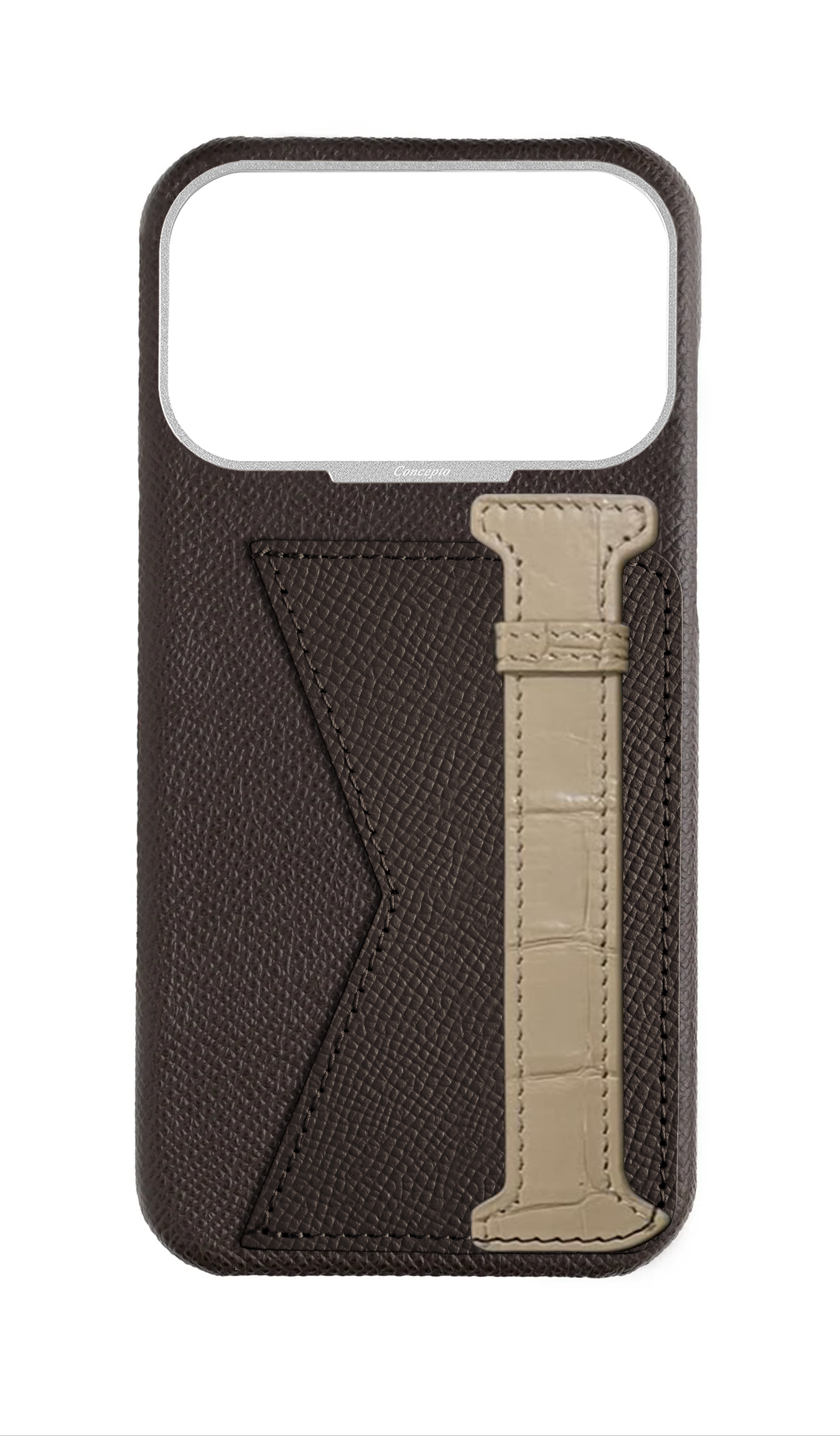 Brown / Beige Exotic Crocodile Duo Case