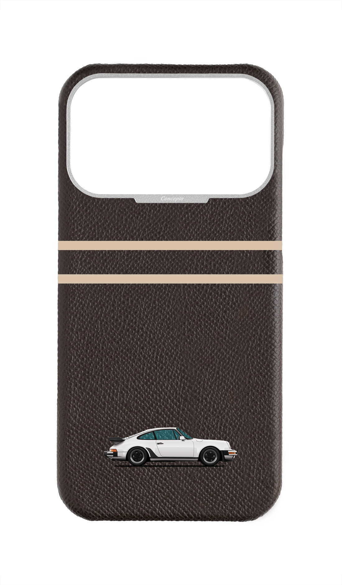 Brown Strapless Epsom Case - Retro Sport Design