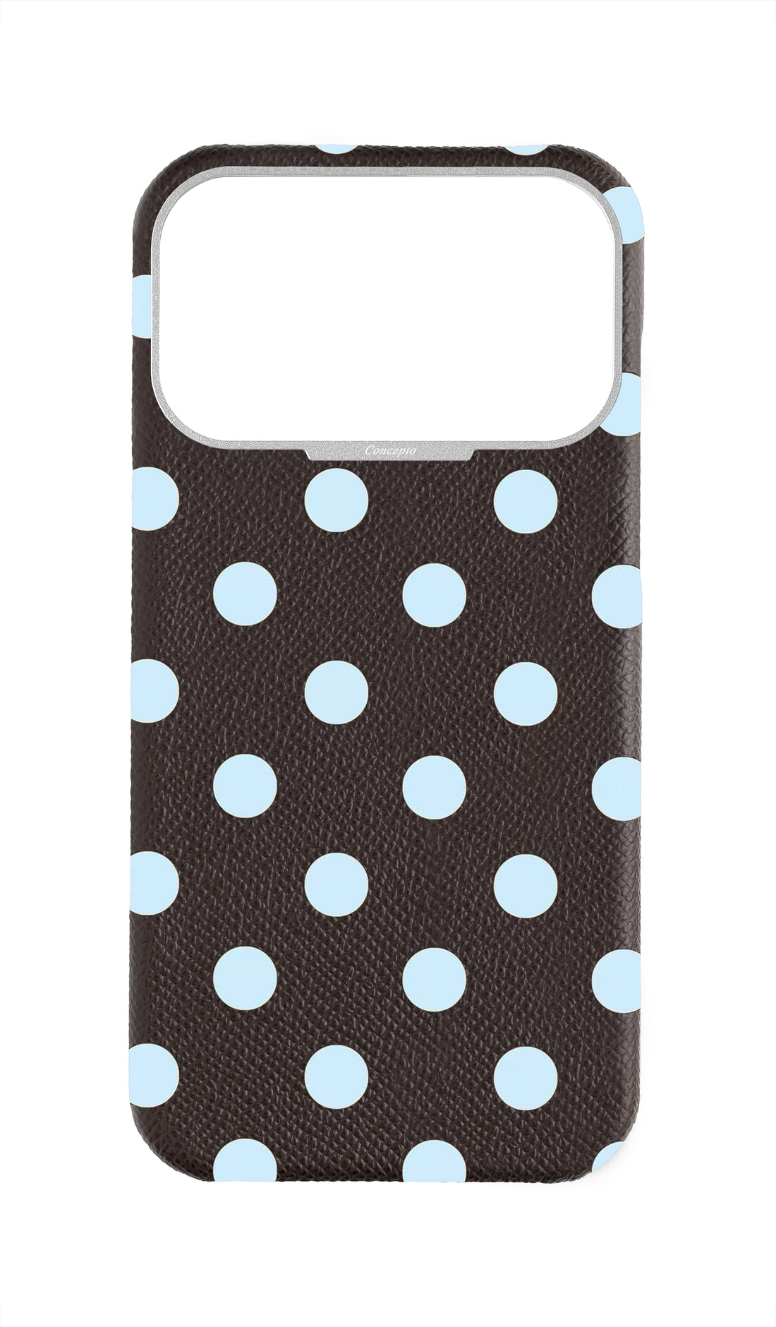 Brown Strapless Epsom Case - Polka Dots