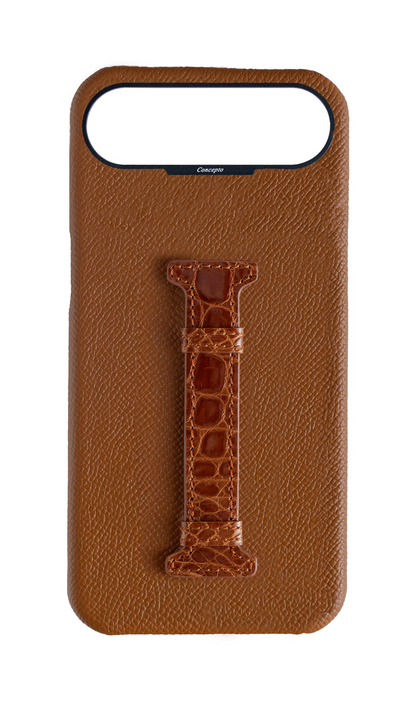 Tan Exotic Crocodile Middle Strap Case