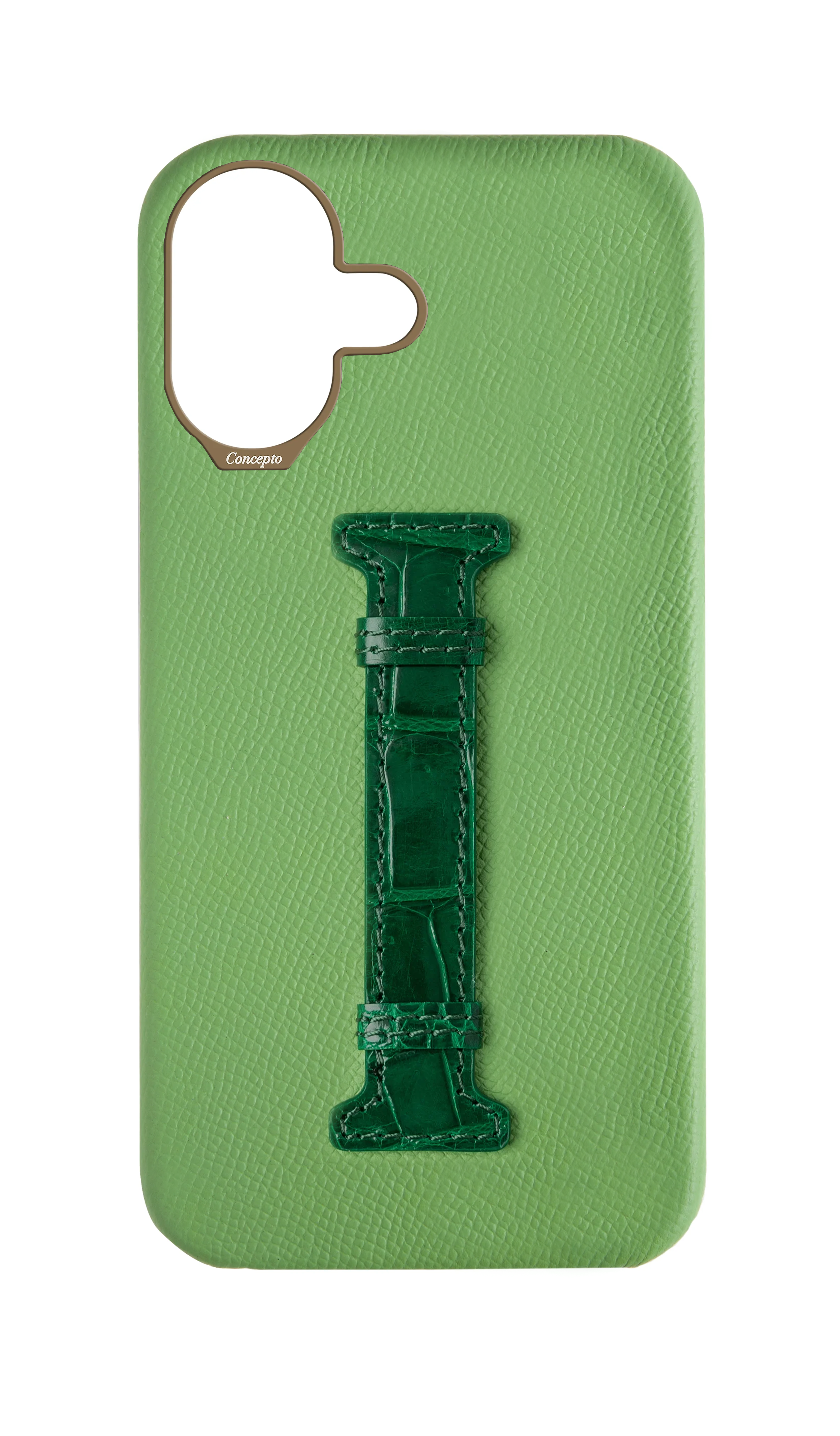 Leaf Green / Royal Green Exotic Crocodile Middle Strap Case