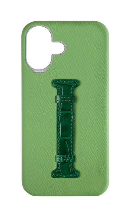 Leaf Green / Royal Green Exotic Crocodile Middle Strap Case