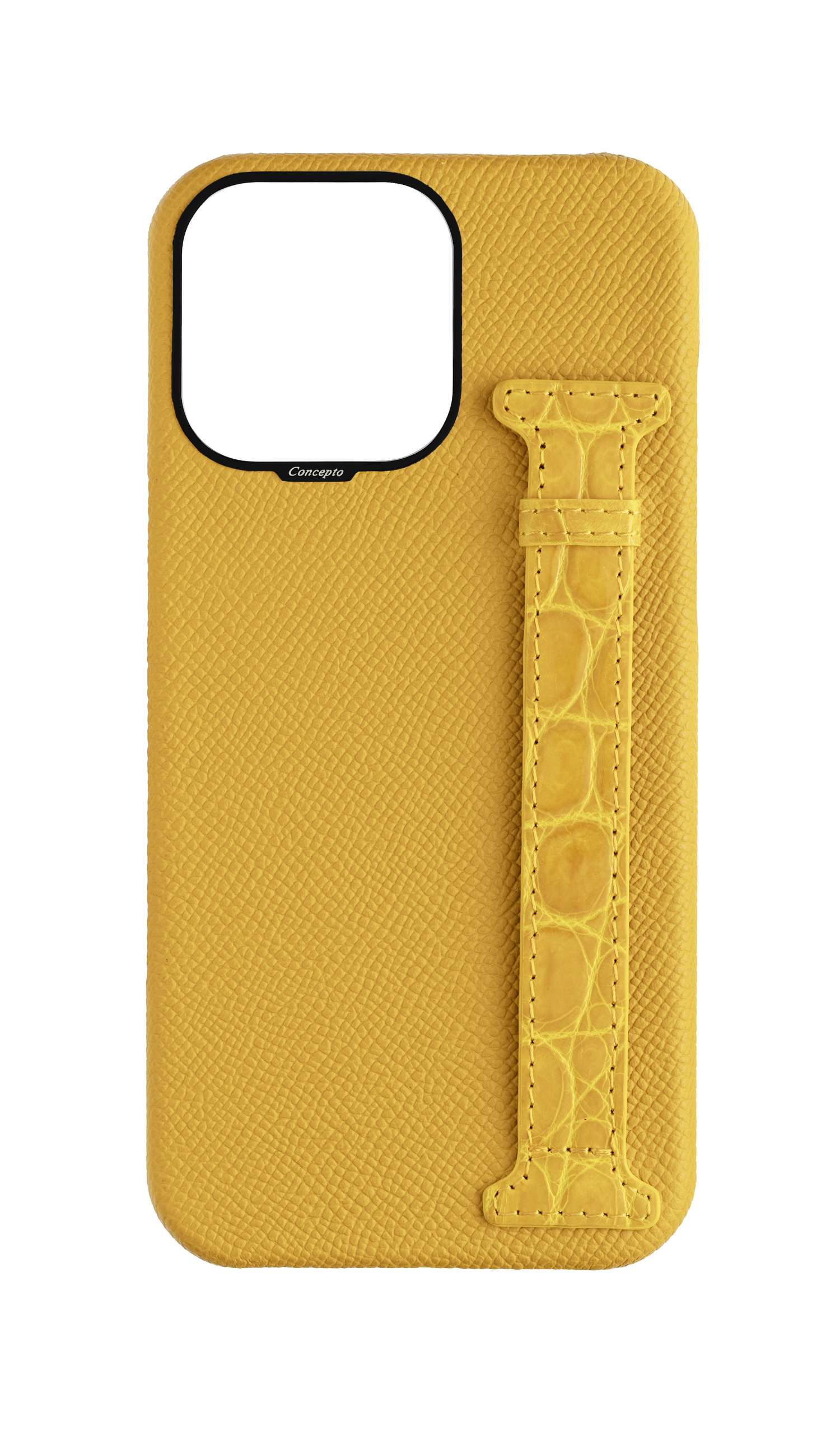 Yellow Exotic Crocodile Side Strap Case