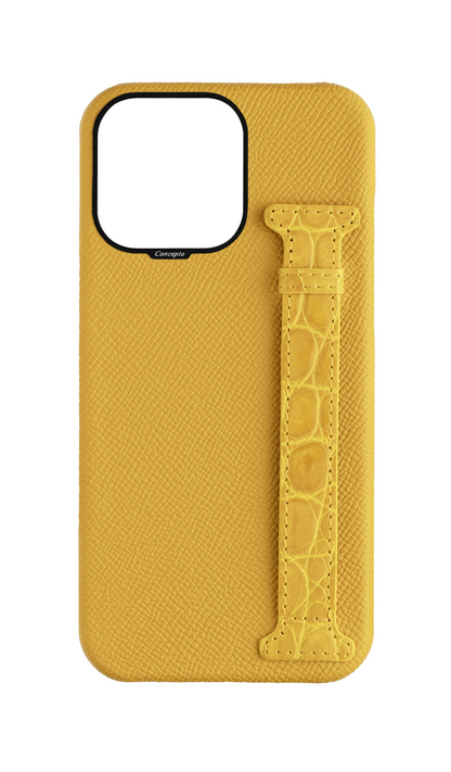 Yellow Exotic Crocodile Side Strap Case