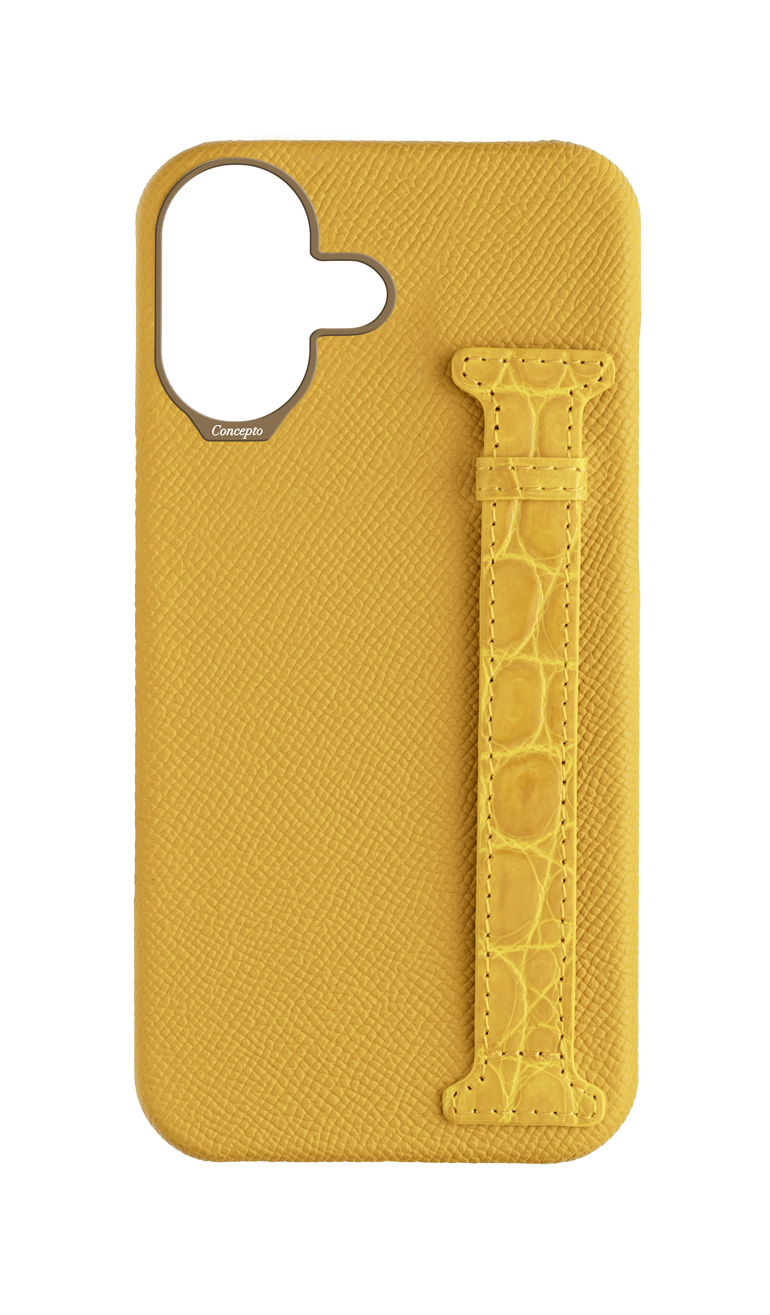 Yellow Exotic Crocodile Side Strap Case