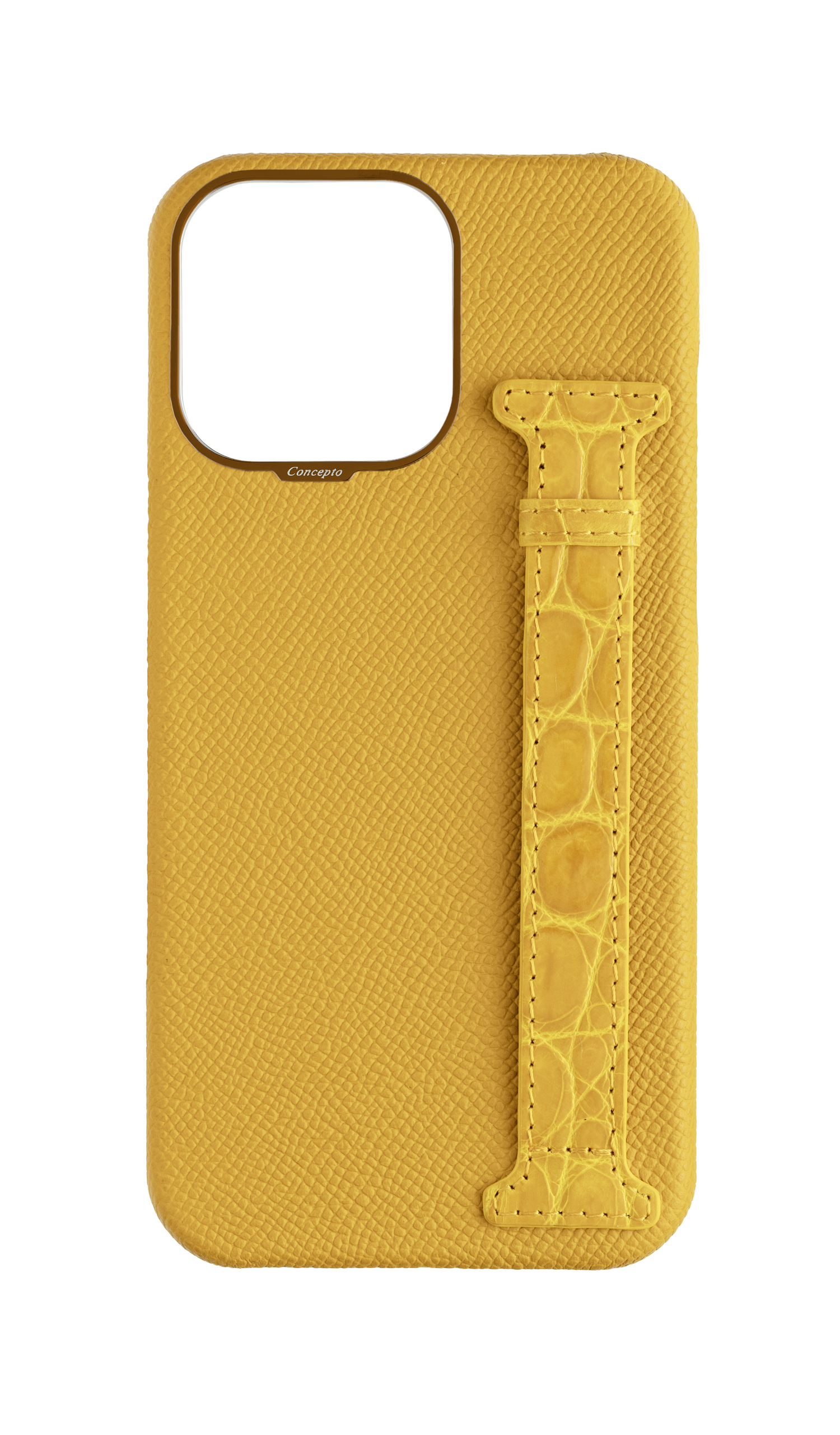 Yellow Exotic Crocodile Side Strap Case