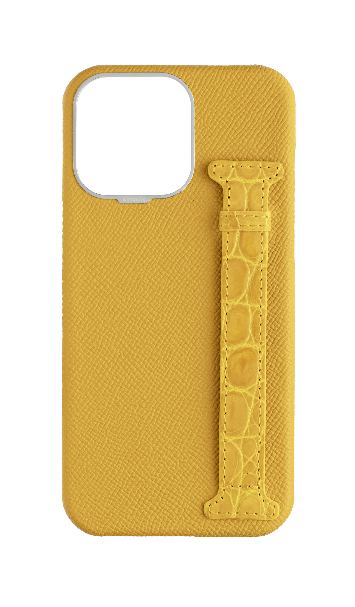 Yellow Exotic Crocodile Side Strap Case