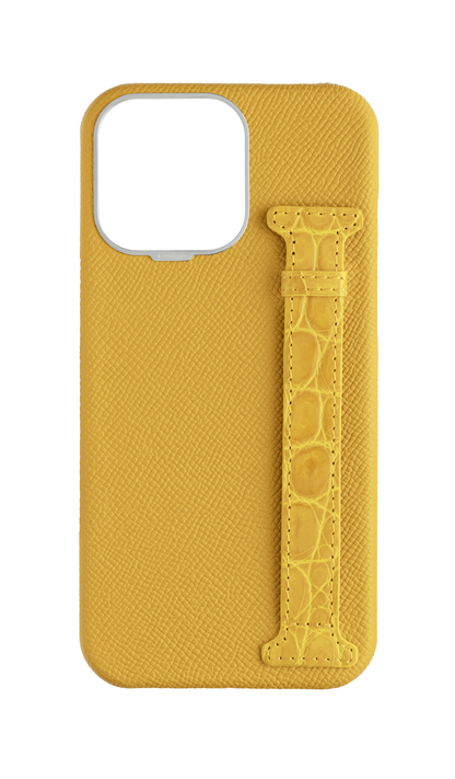Yellow Exotic Crocodile Side Strap Case