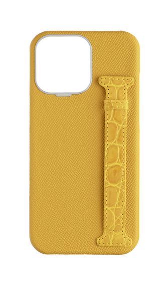 Yellow Exotic Crocodile Side Strap Case