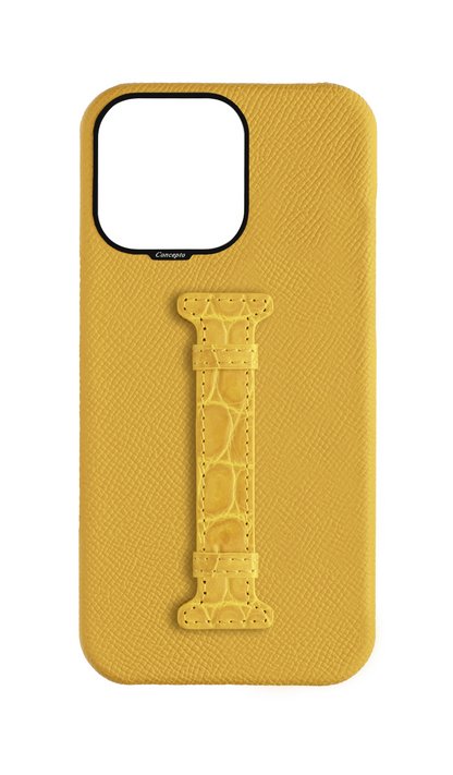 Yellow Exotic Crocodile Middle Strap Case