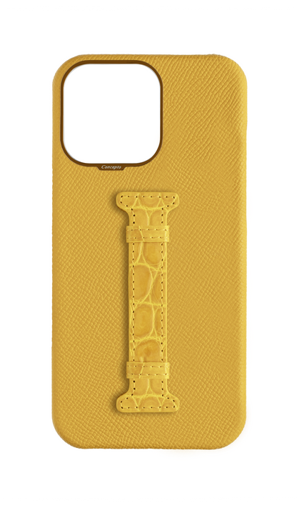 Yellow Exotic Crocodile Middle Strap Case