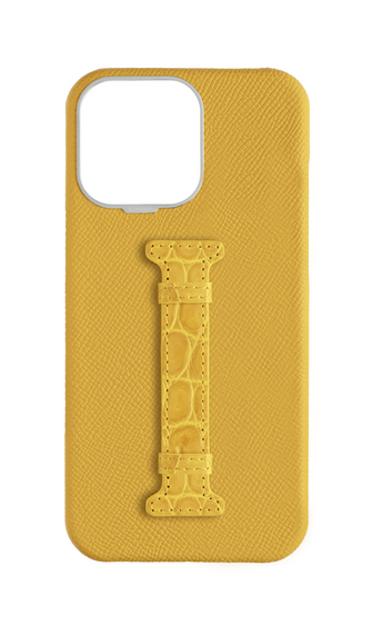 Yellow Exotic Crocodile Middle Strap Case