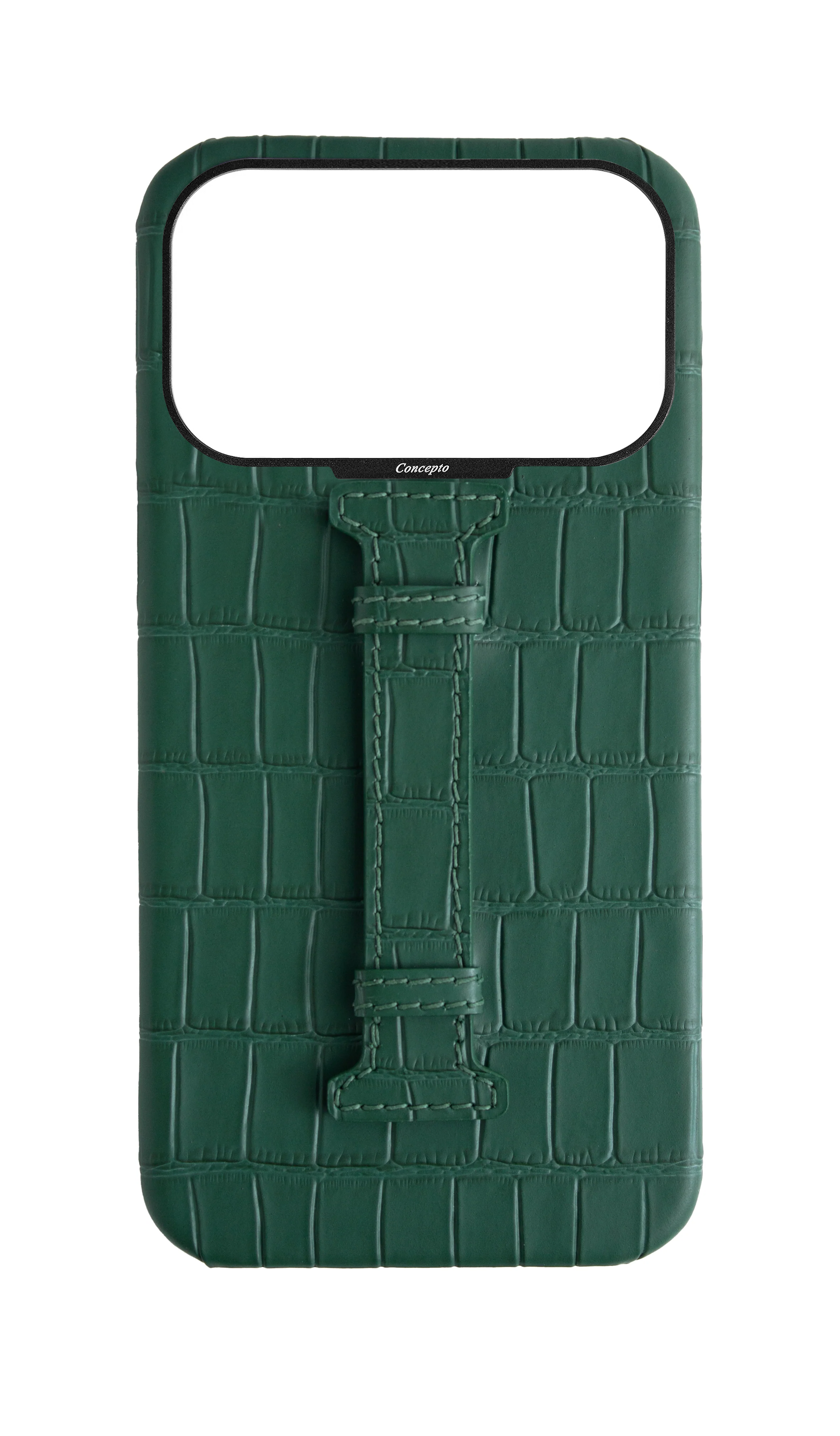 Matte Royal Green Embossed Crocodile Case