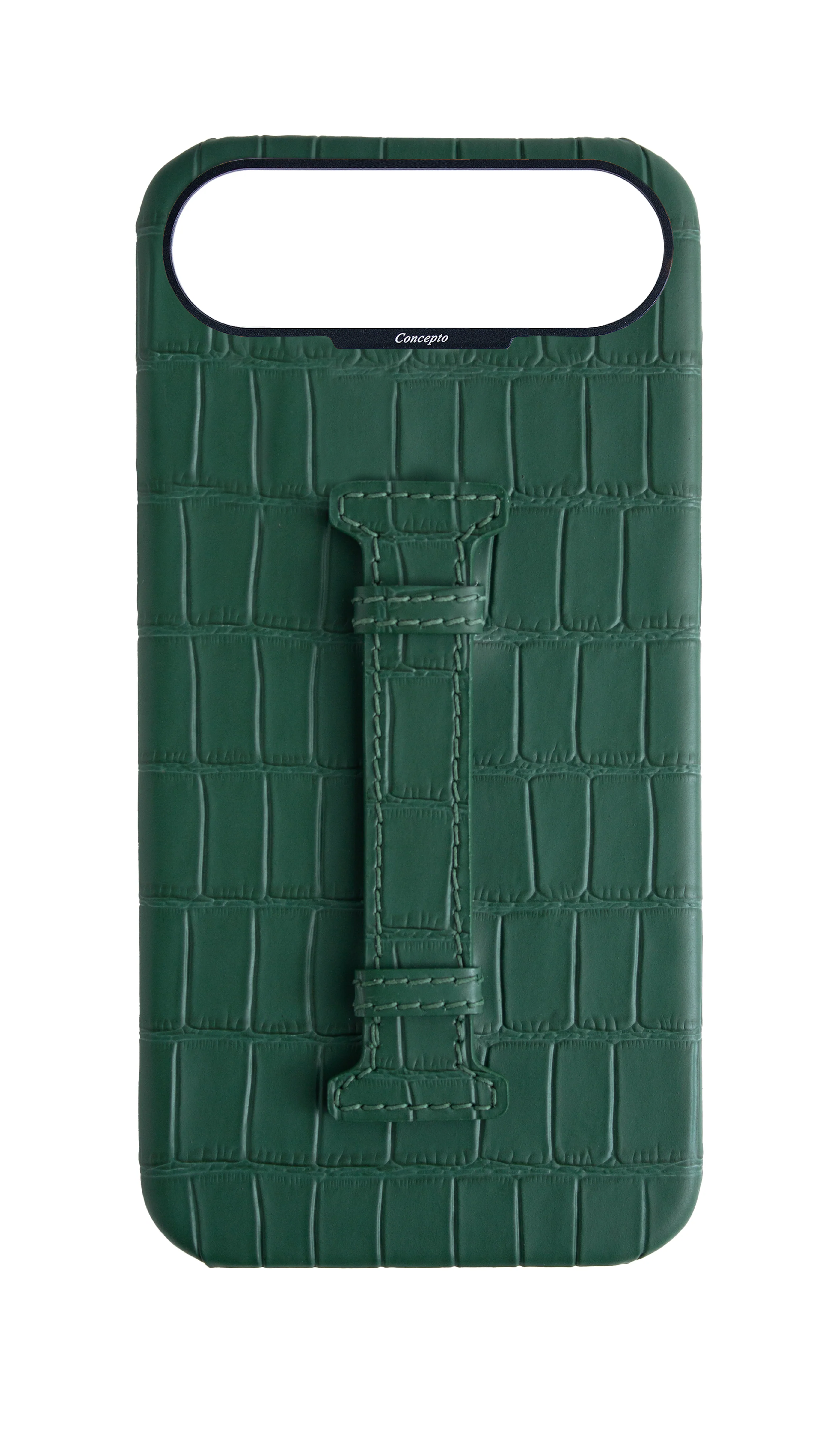 Matte Royal Green Embossed Crocodile Case