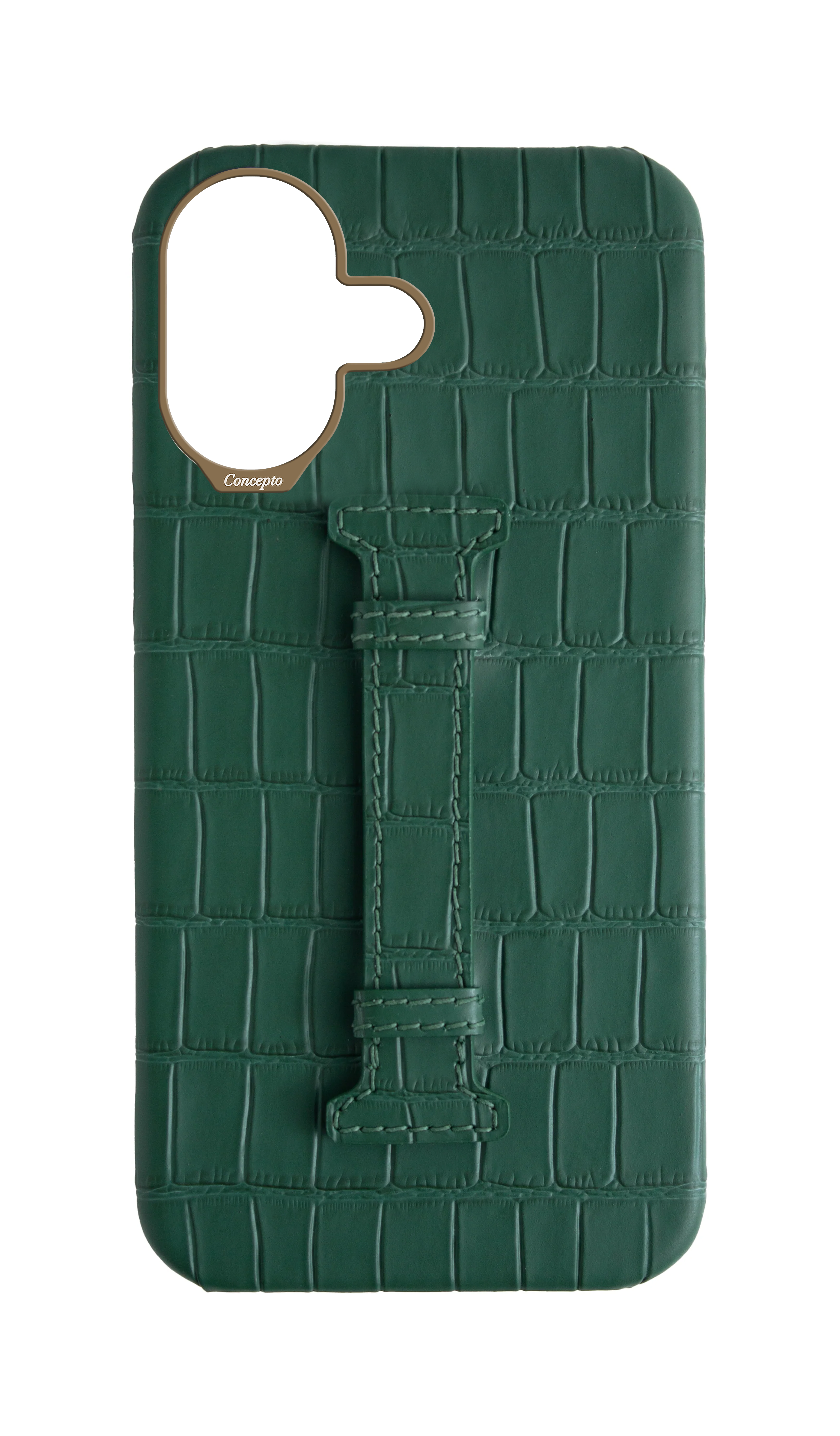 Matte Royal Green Embossed Crocodile Case