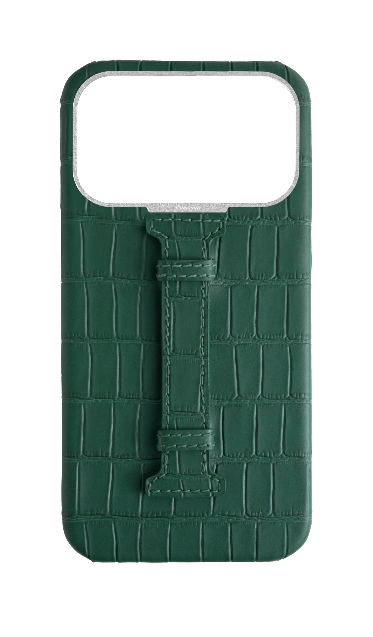 Matte Royal Green Embossed Crocodile Case