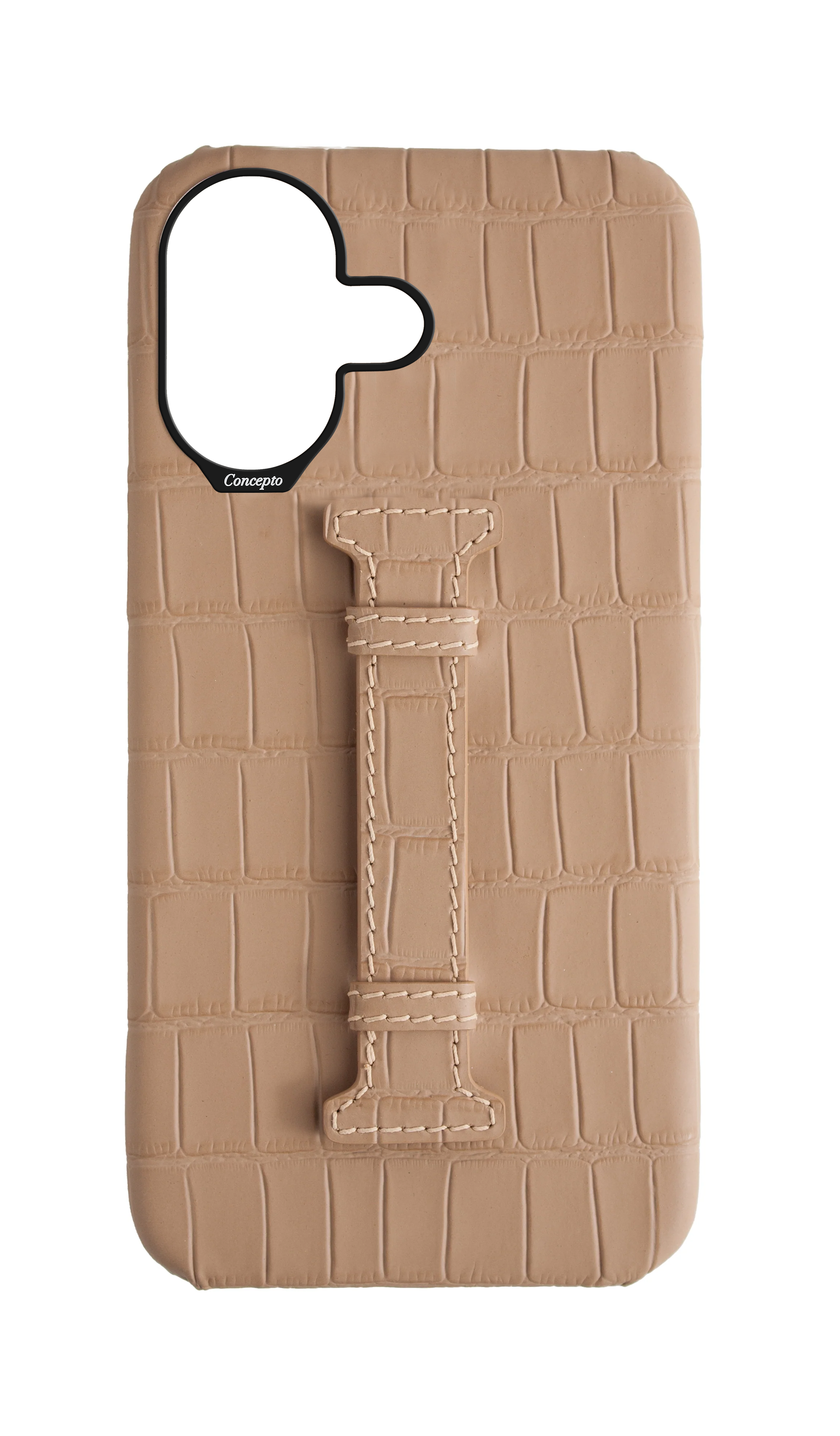 Matte Nude Embossed Crocodile Case