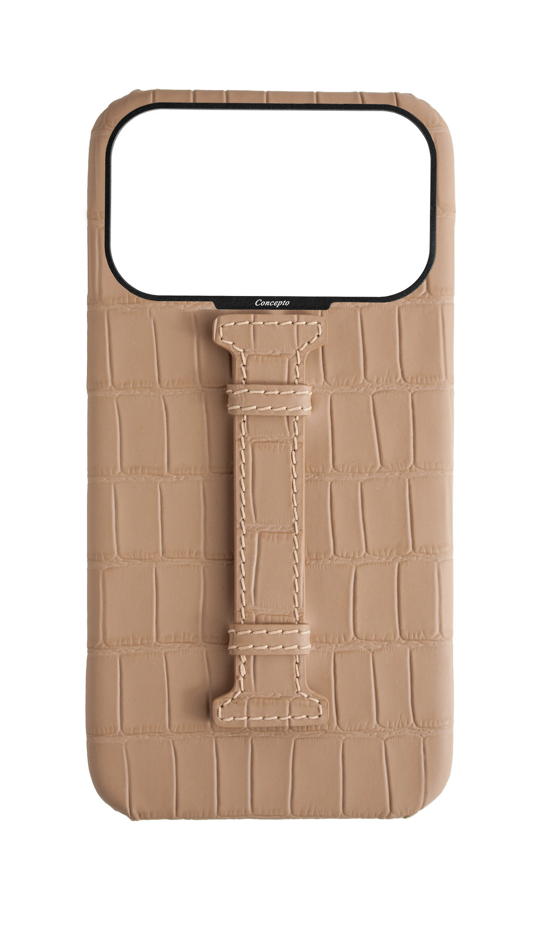 Matte Nude Embossed Crocodile Case