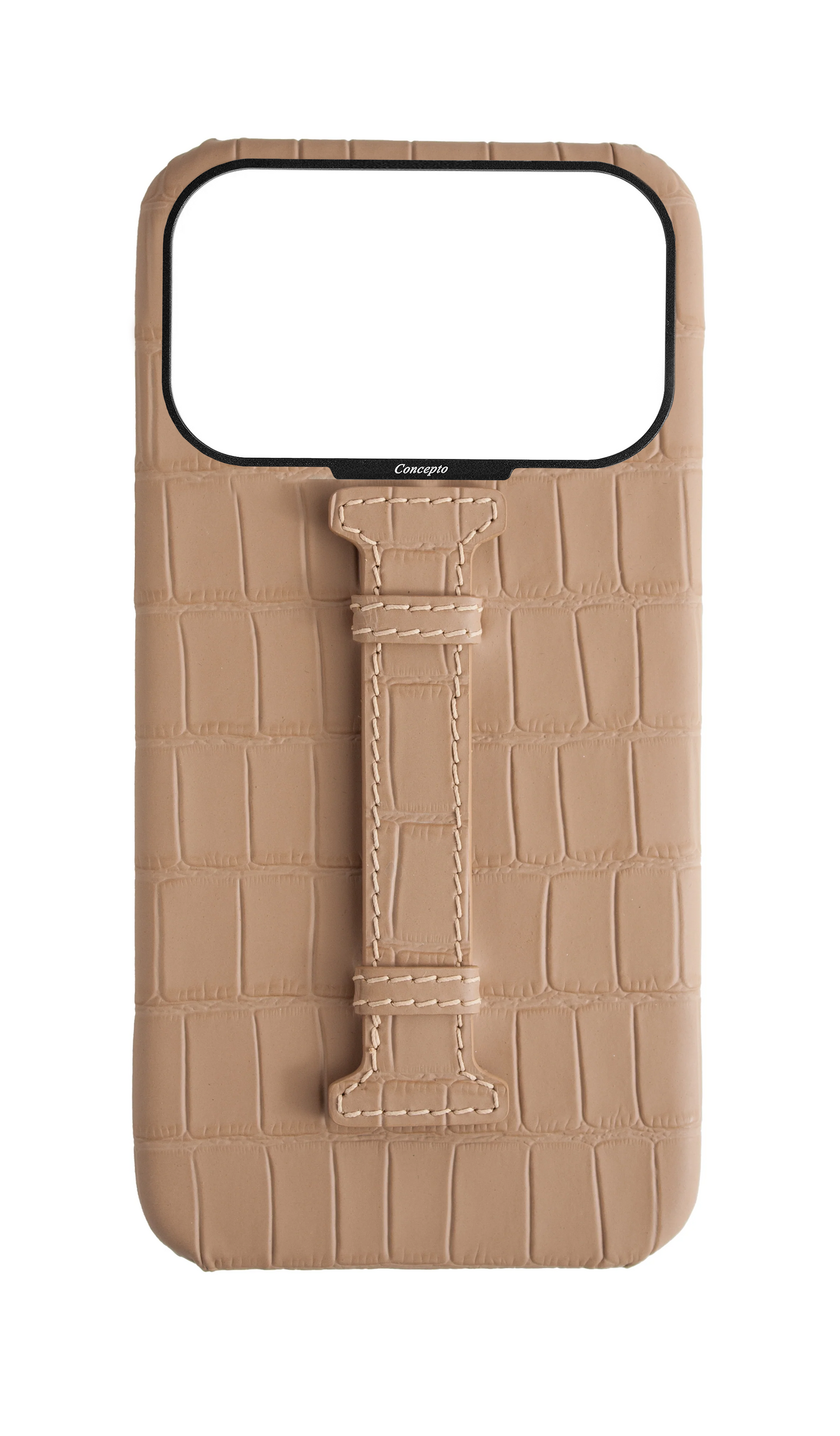 Matte Nude Embossed Crocodile Case